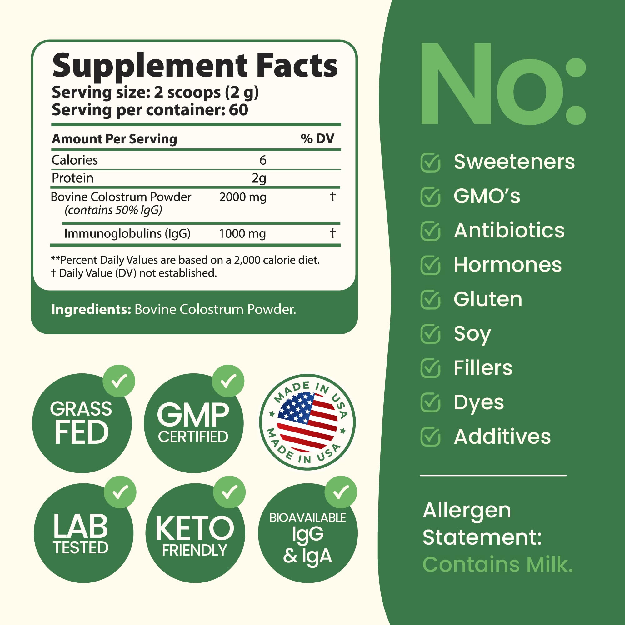 Immerge Health Super Colostrum Powder (60 Servings) – Premium Bovine Colostrum Supplement for Gut Health, Bloating & Immune Support – High IgG, 100% Grass Fed First Milking, Unflavored, Made in USA ImmergeHealth.com buy supplements canada