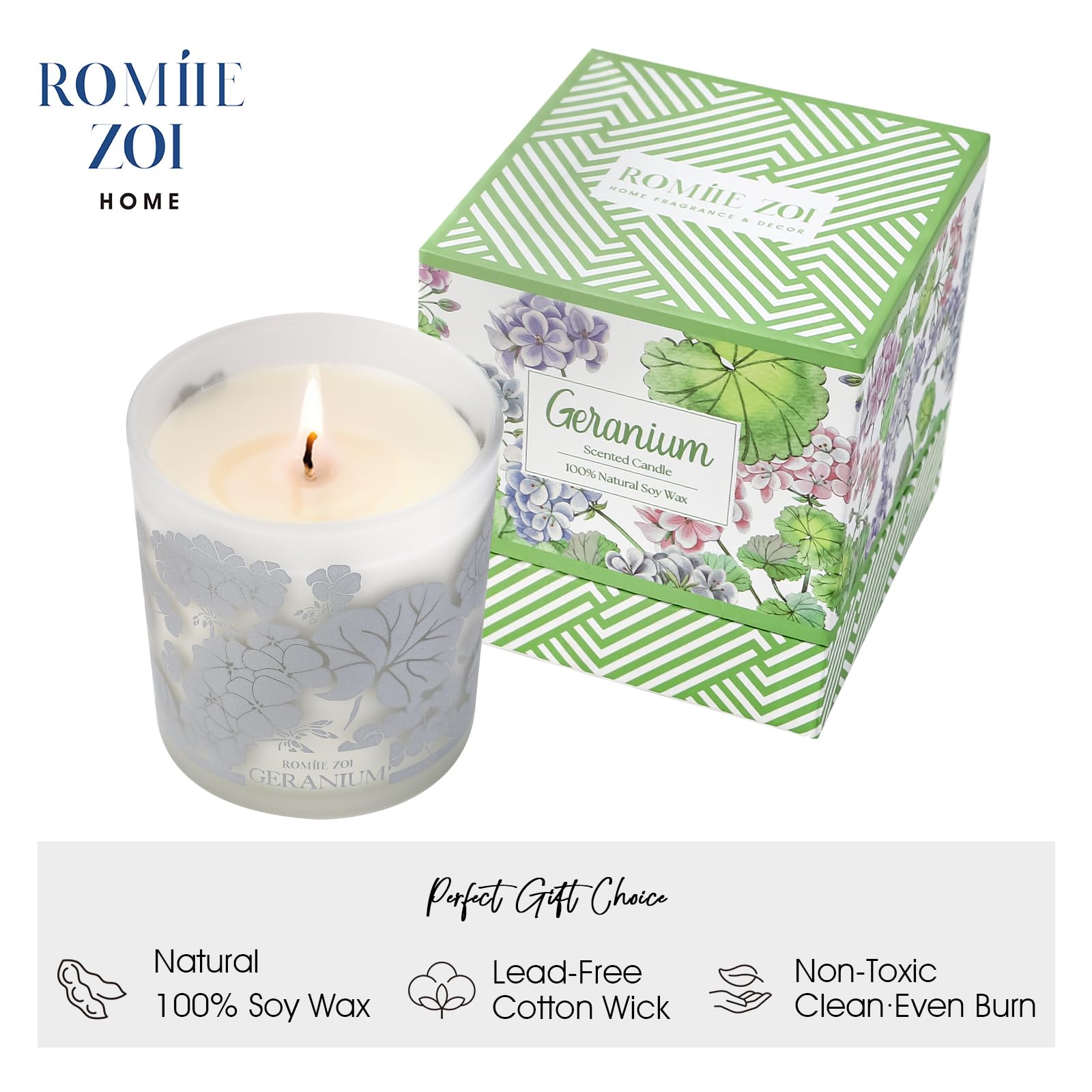 ROMIIE ZOI Scented Candle - Geranium - 6oz Aromatherapy Soy Wax Jar Candle for Home, Gifts for Women ROMIIE ZOI buy supplements canada