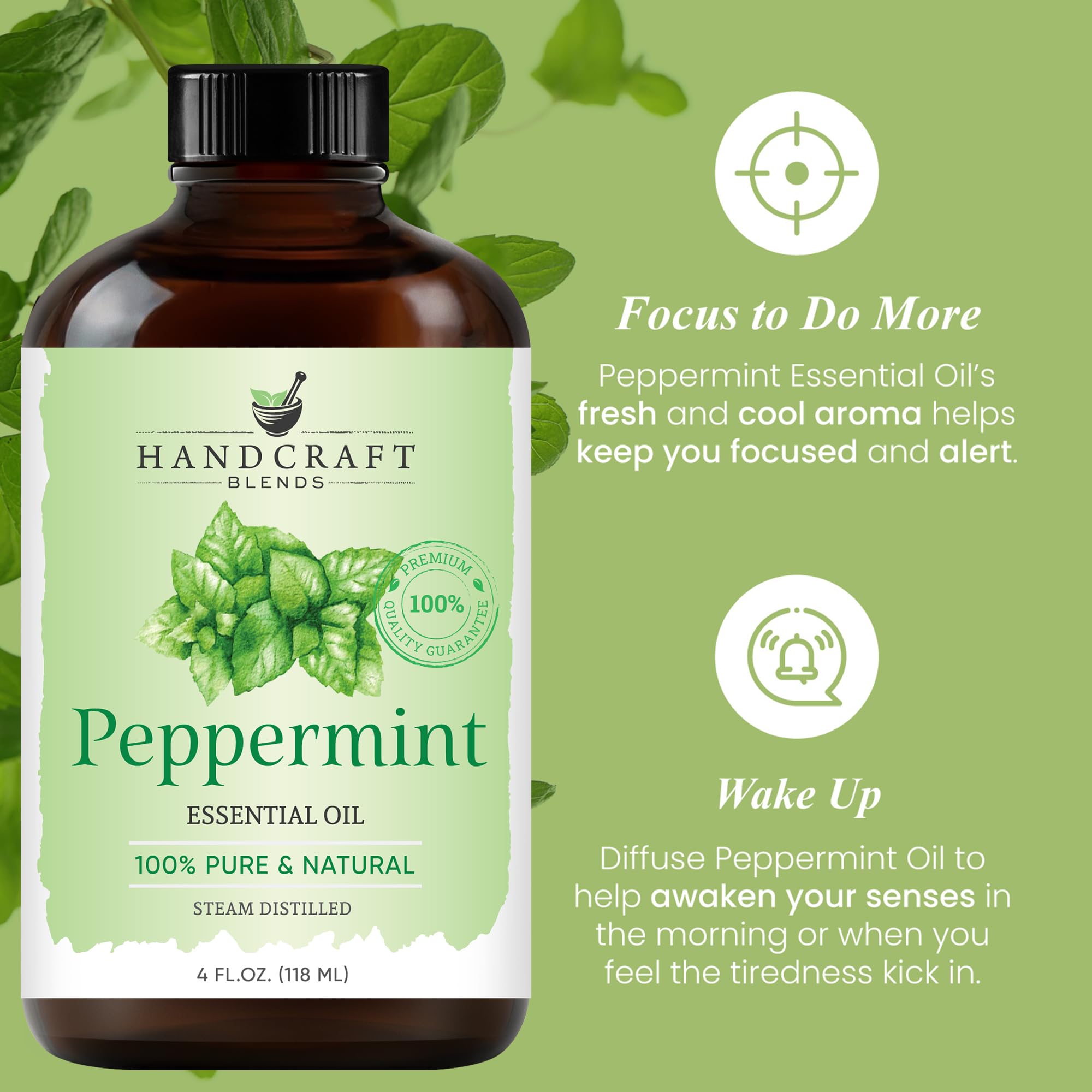 Handcraft Blends Peppermint Essential Oil - Huge 4 Fl Oz - 100% Pure and Natural - Premium Grade Handcraft Blends buy supplements canada