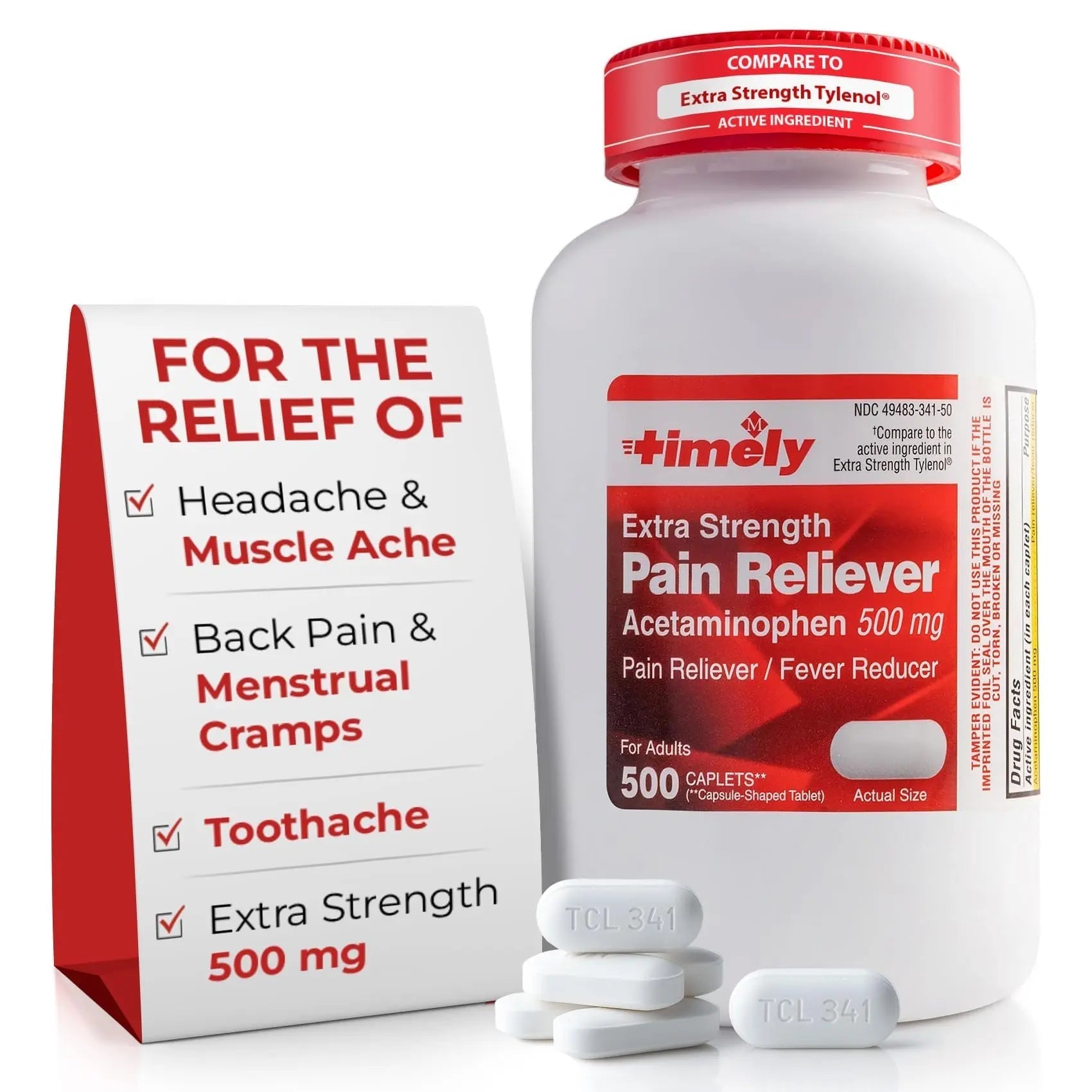 TIME-Cap Labs 500 Caplets Extra Strength Acetaminophen 500mg - Pain Reliever & Fever Reducer for Adults, Helps with Headaches, Backaches, Muscle Pain, Toothaches, Arthritis & Menstrual Cramps TIME-CAP LABS, INC. buy supplements canada