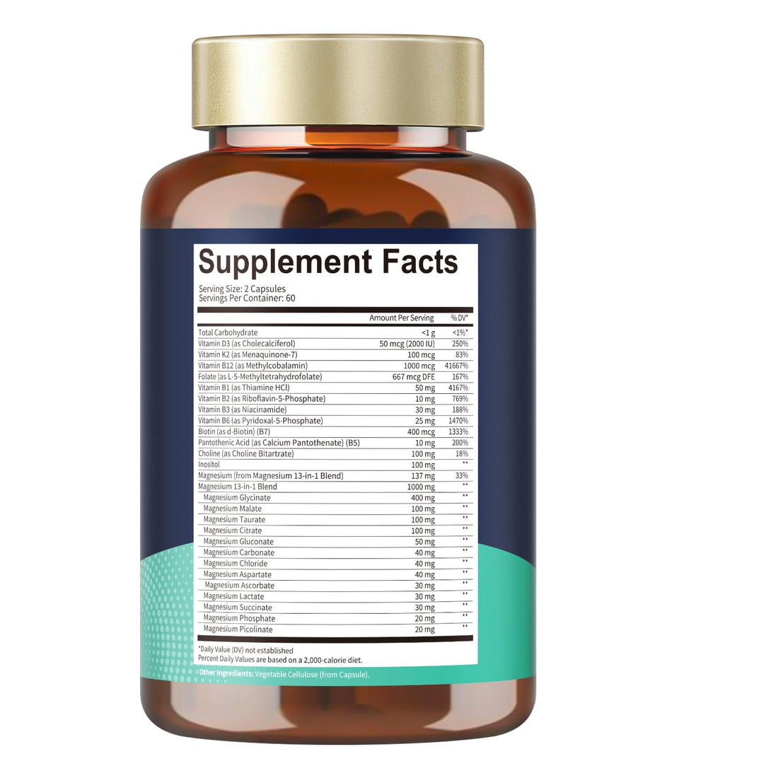 25-in-1 Magnesium Complex with Methylated B Complex Magnesium Glycinate Citrate Malate Taurate Gluconate Aspartate Carbonate D3 K2, Magnesium Supplement Totaria buy supplements canada