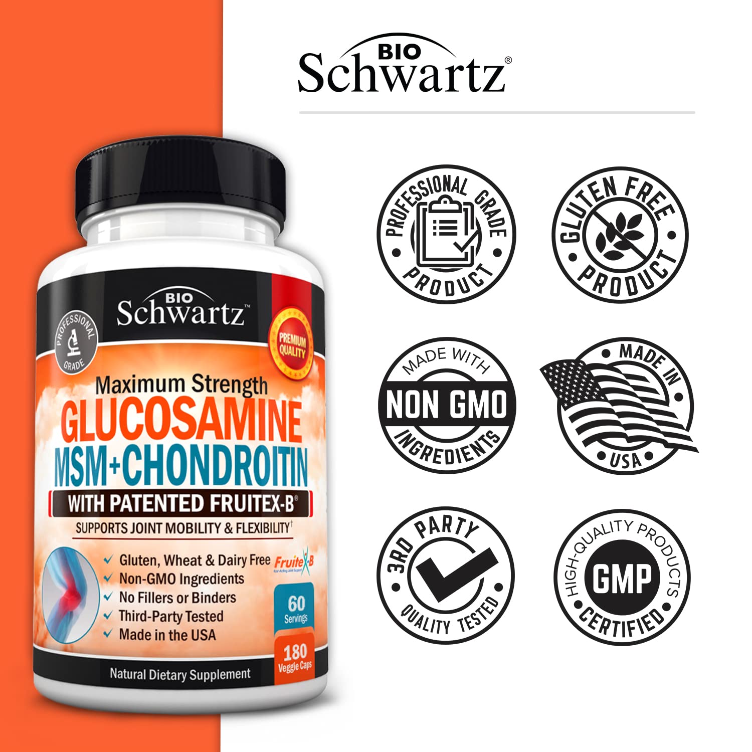 Glucosamine Chondroitin MSM 2110mg - Joint Support Supplement with Turmeric BioSchwartz buy supplements canada