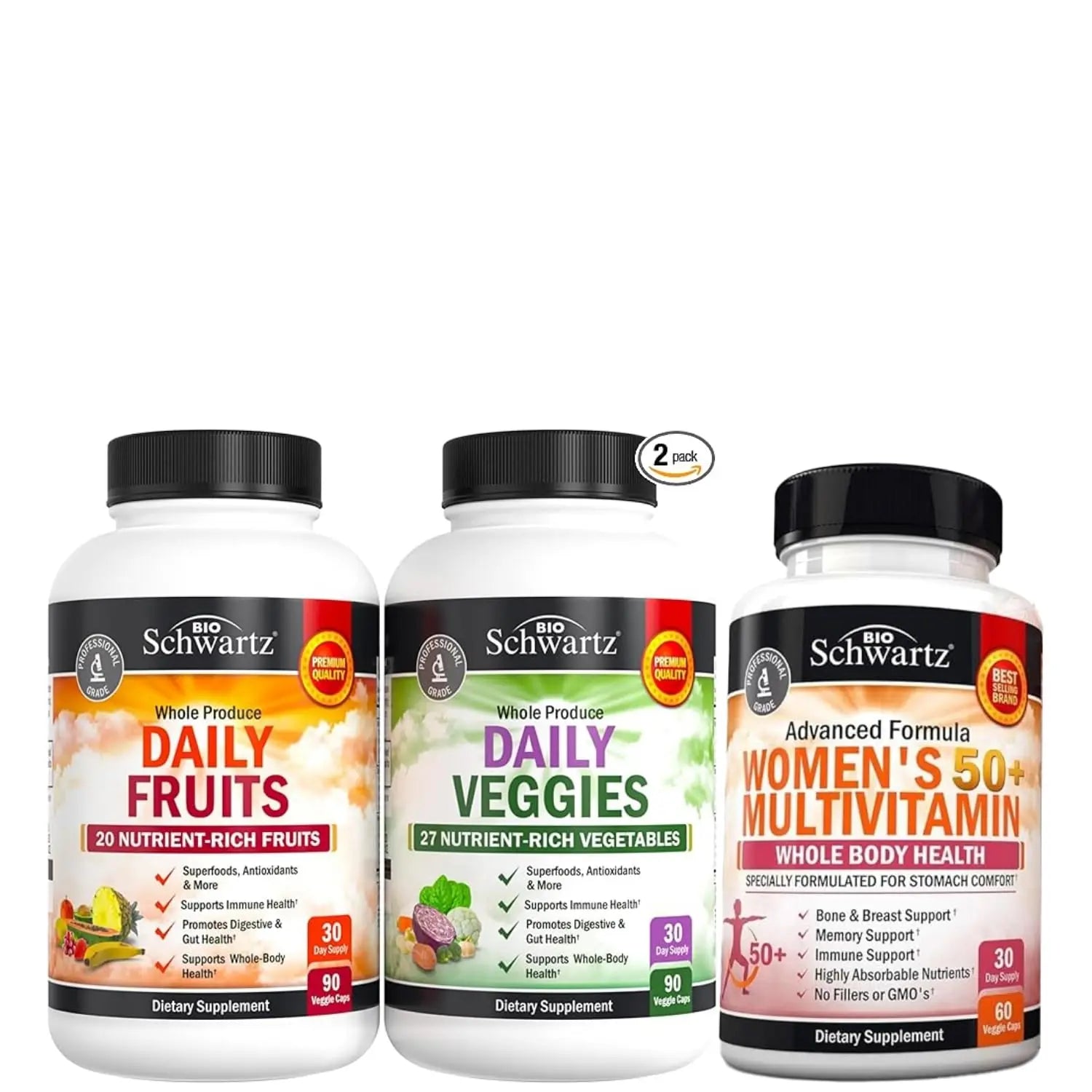 BioSchwartz Daily Fruits and Veggies Supplement for Women and Men (1 Month Supply) Plus Daily Multivitamin BioSchwartz buy supplements canada