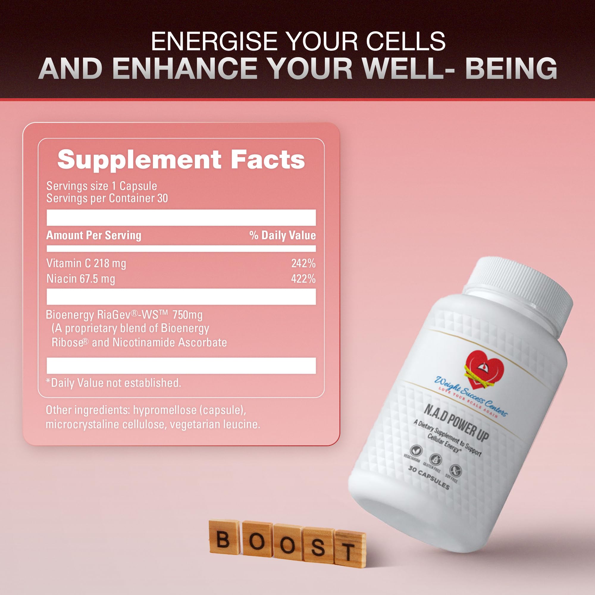 Weight Success Centers NAD+ Power Up Liposomal NAD+ Supplement – High Potency for Cellular Energy & Healthy Aging – Vegan, Gluten-Free, Non-GMO – for Men & Women – 30-Day Supply Weight Success Centers buy supplements canada