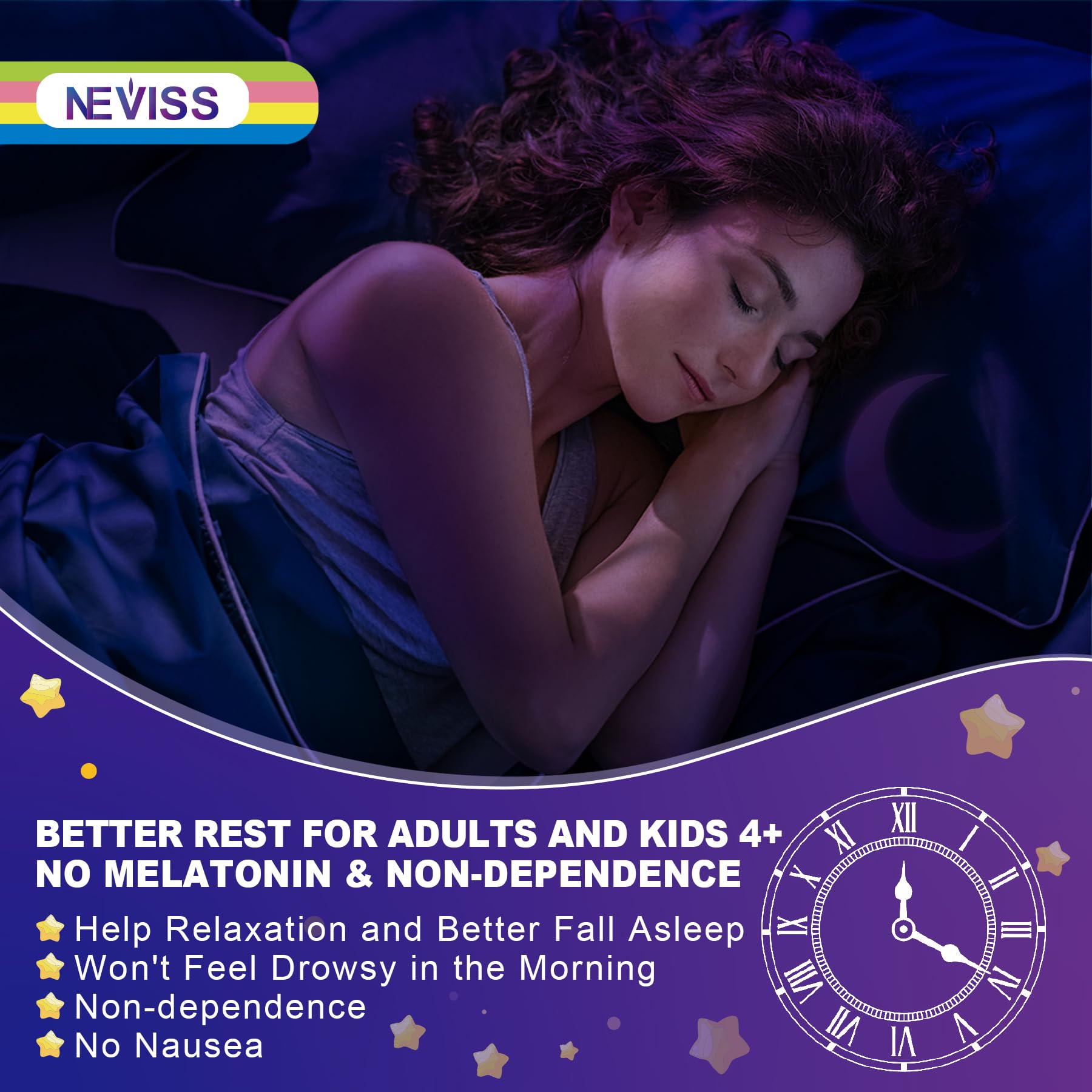 Neviss Magnesium Glycinate + Calcium Filled Gummies for Adults and Kids 4+, Kids Sleep Gummies Melatonin Free, No Sugar Magnesium Supplement w/B6 D3, L-Theanine for Zzz Relax, Brain,Bone,Muscle 2Pack NEVISS buy supplements canada