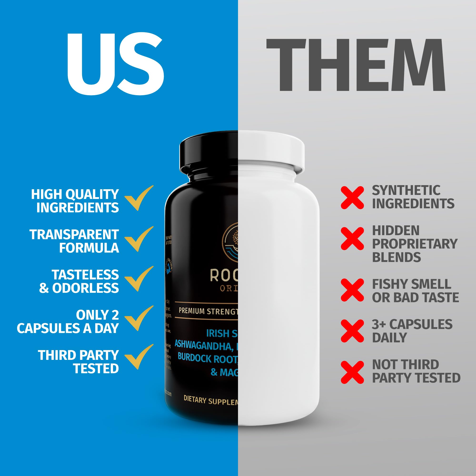 Rooted Origins Sea Moss Capsules – Irish Sea Moss Advanced, Magnesium, Ashwaghanda, Black Seed Oil, Burdock Root & Bladderwrack – Immune Support, Gut Health, Energy, & More – 60 Capsules Rooted Origins buy supplements canada