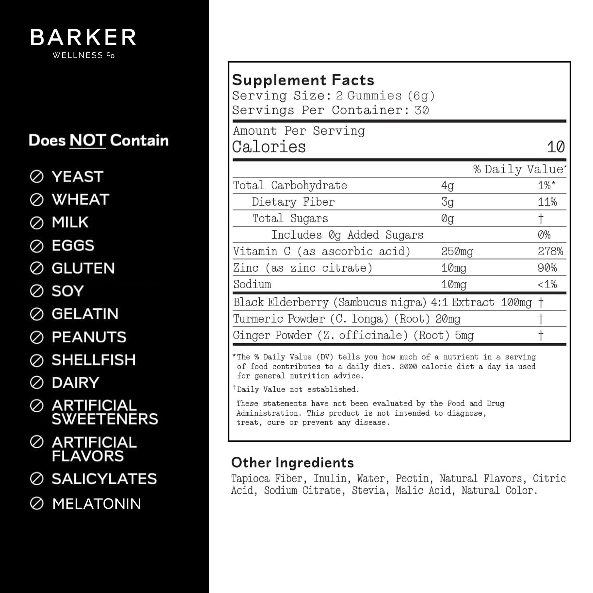 Barker Wellness Immunity Gummies with Vitamin C, Zinc, Elderberry, Turmeric & Ginger for Daily Immune Support | Vegan, Sugar-Free, Lemon-Lime Flavor | Seasonal Wellness Essentials, 60 Count Barker Wellness Co buy supplements canada