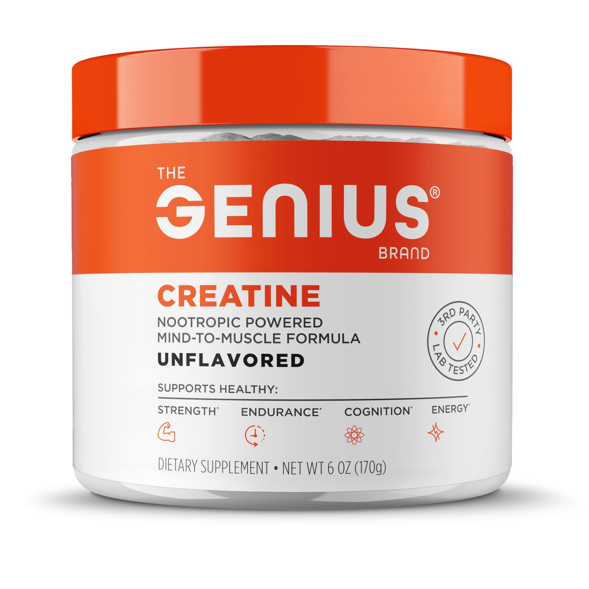 The Genius Brand Genius Creatine - Creatine Monohydrate Powder for Active Lifestyles - Endurance, Strength, Brain Performance & Muscle Health Support - Mind-to-Muscle Formula - Unflavored - 6 oz The Genius Brand buy supplements canada