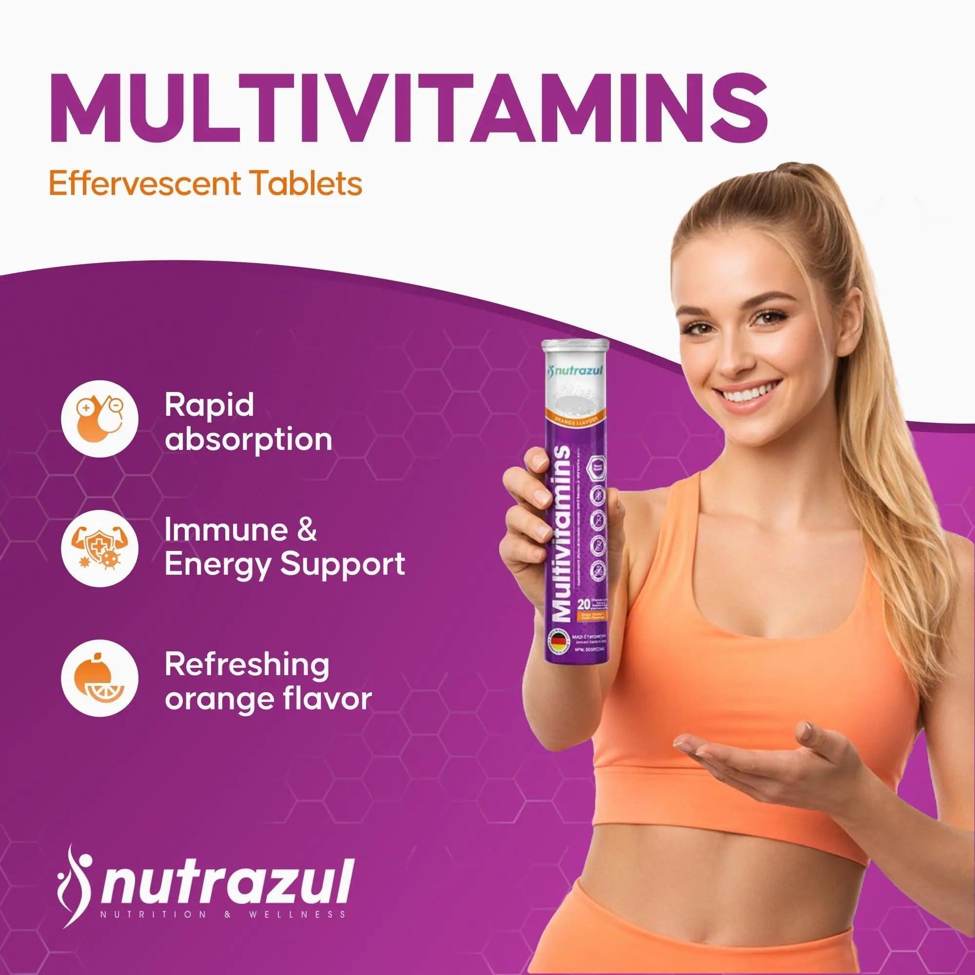 nutrazul Multivitamin Effervescent Tablets, Supplement for Daily Wellness & 9 Essential Vitamins, Contains Vitamin with Vitamin C & B Complex nutrazul buy supplements canada