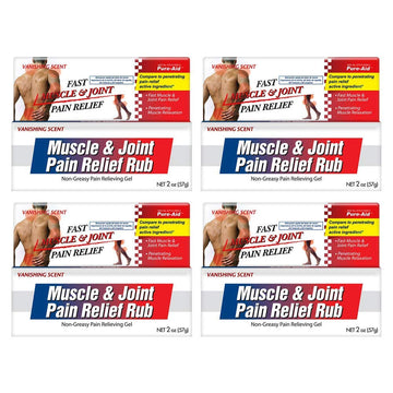 Pure-Aid Muscle & Joint Pain Relief Rub, Fast Relief from Minor Arthritis, Backache, Muscle & Joint Pain Non-Greasy Cream, 2oz (4pk) Pure-Aid buy supplements canada