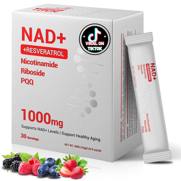 NAD Supplement 1000mg with Resveratrol Pure Organic Liquid Packets - Nicotinamide Riboside Supplements with PQQ - Liposomal NAD+ Berry Flavor Drink - Cellular Energy & Anti-Aging Support, 30 Packs YYURAURB buy supplements canada