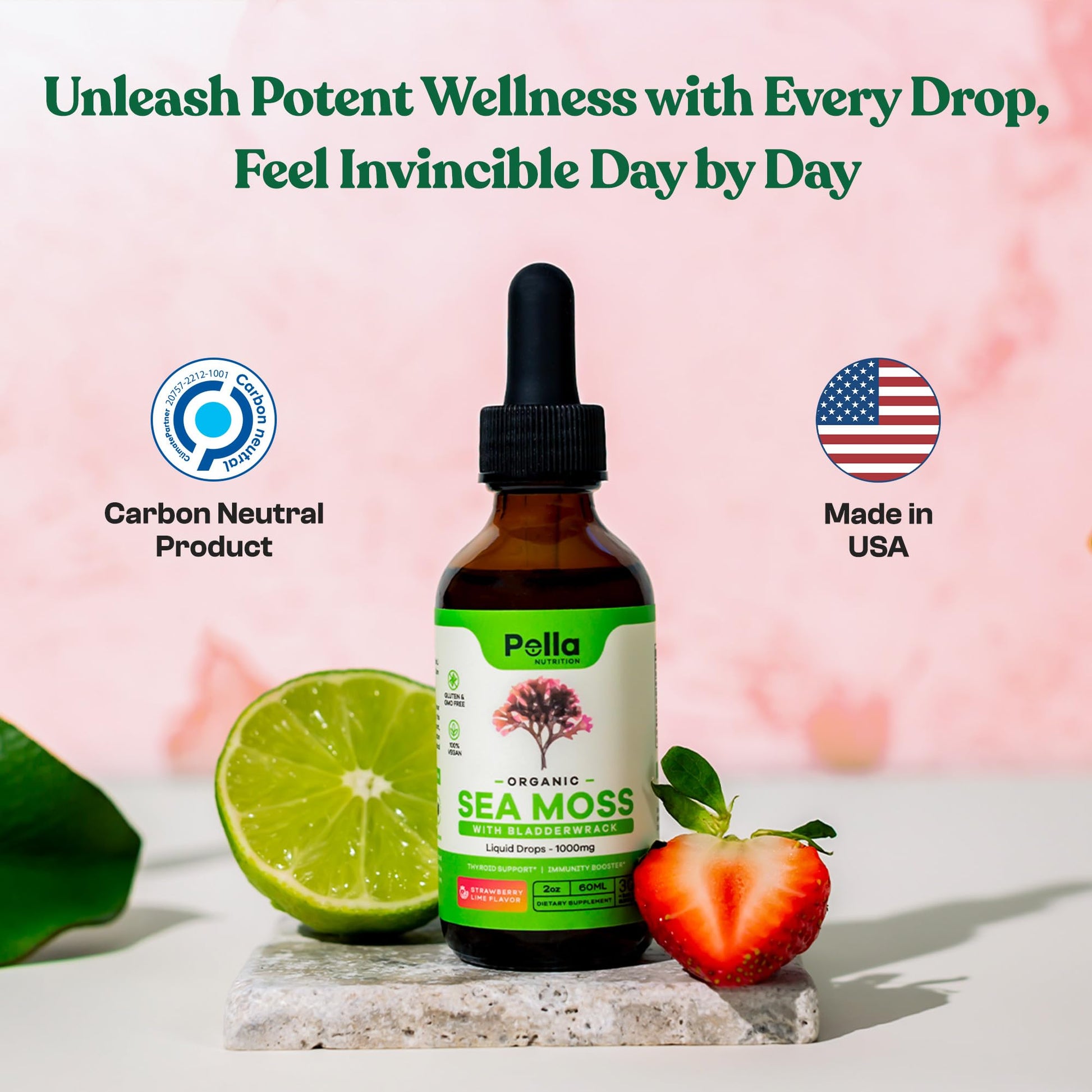 Organic Sea Moss Drops - 1000mg Irish Sea Moss - 4X Stronger than Sea Moss Gel Pella Nutrition buy supplements canada