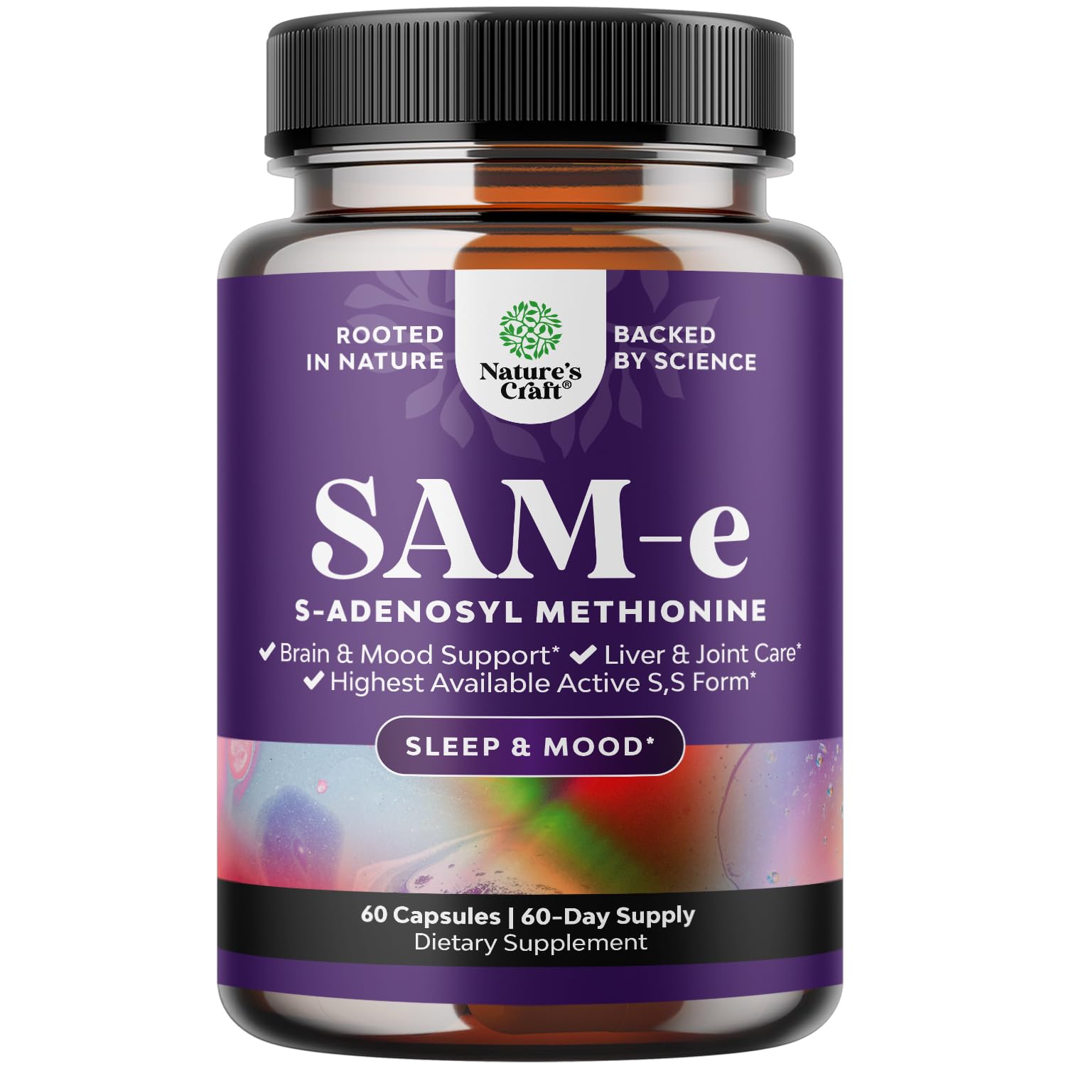 Sam-E 200mg Mood Support Supplement - S-Adenosyl Methionine Sam-E Supplement for Natural Relaxing Mood Boost Brain Support and Liver Detox Cleanse - Vegan Non-GMO and Gluten Free - 60 Count Natures Craft buy supplements canada