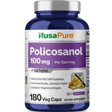 NusaPure Policosanol 100mg 180 Veggie Capsules (Vegan, Non-GMO) NusaPure buy supplements canada