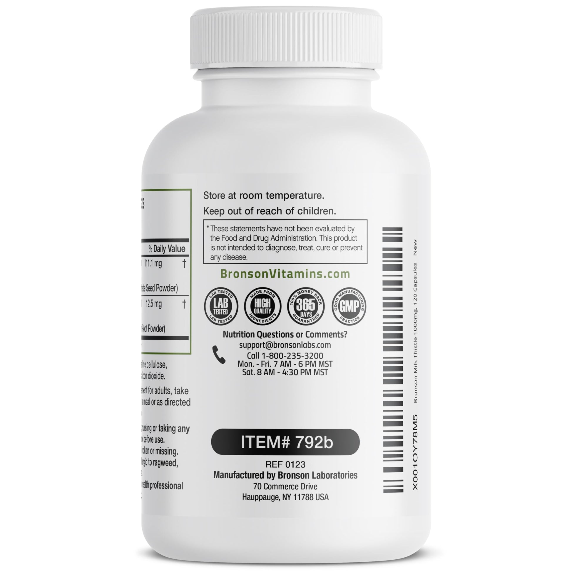 Bronson Milk Thistle Silymarin Marianum & Dandelion Root Liver Health Support Bronson buy supplements canada