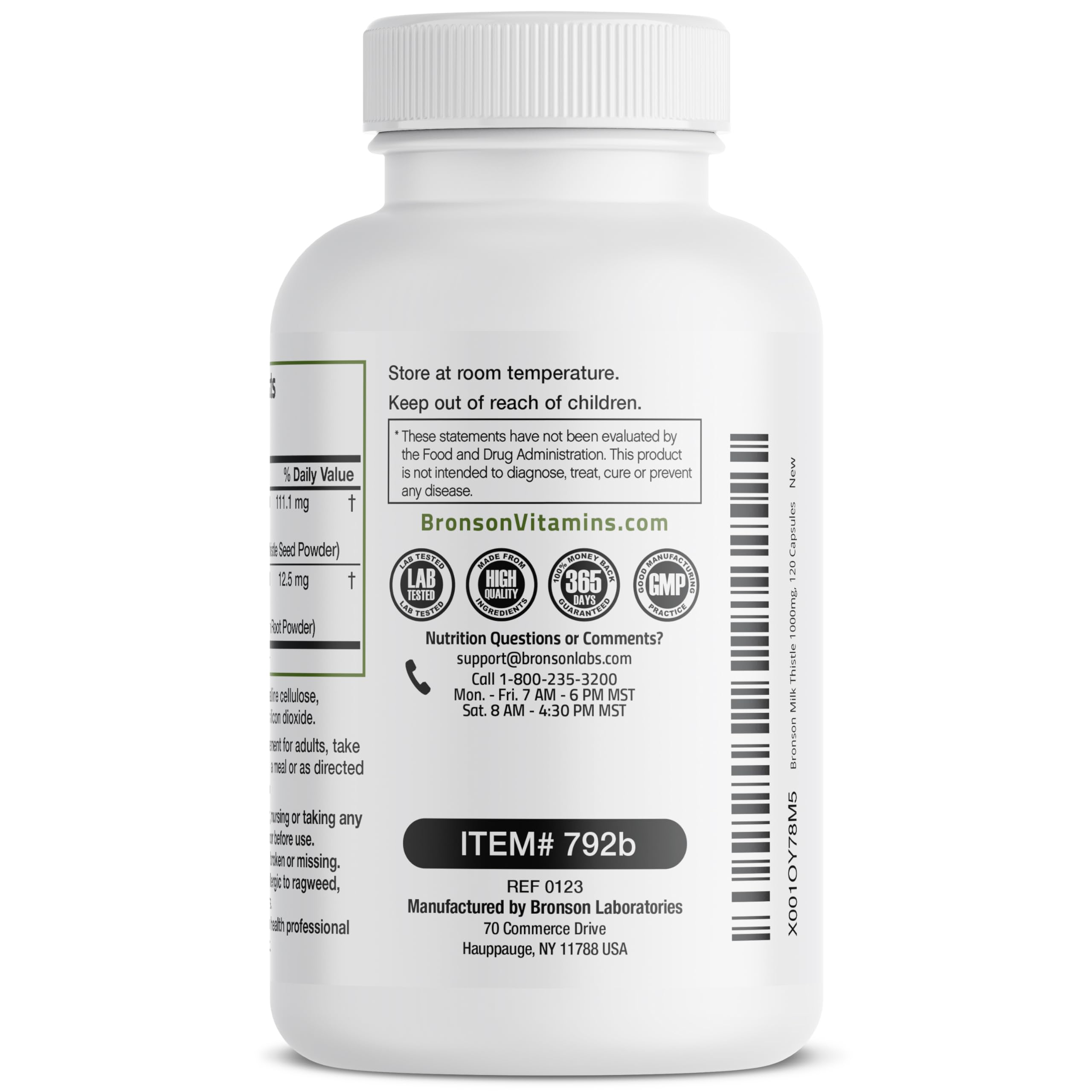 Bronson Milk Thistle Silymarin Marianum & Dandelion Root Liver Health Support Bronson buy supplements canada