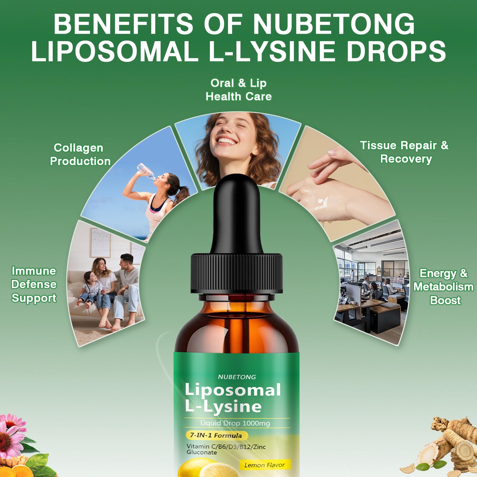 Liposomal L-Lysine 1000mg Liquid Drops, 7-in-1 Lysine Supplement for Adults with Vitamin C/B6/D3/B12 & Zinc Gluconate, Immune Support, Collagen Synthesis & Skin Lip Health, Lemon Flavor, 2 Fl Oz Nubetong buy supplements canada