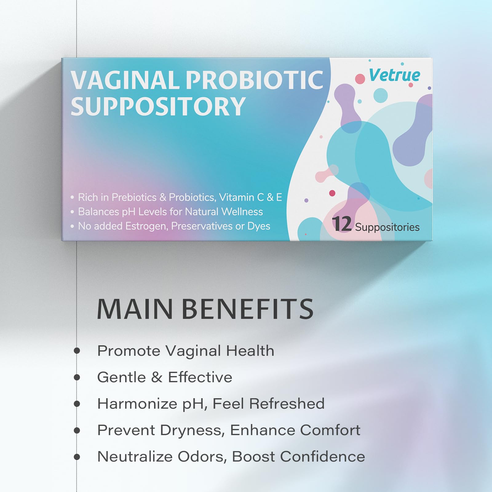 vetrue Vaginal Probiotic Suppository, Feminine Health for Comfort, pH Balance, Odor Control vetrue buy supplements canada