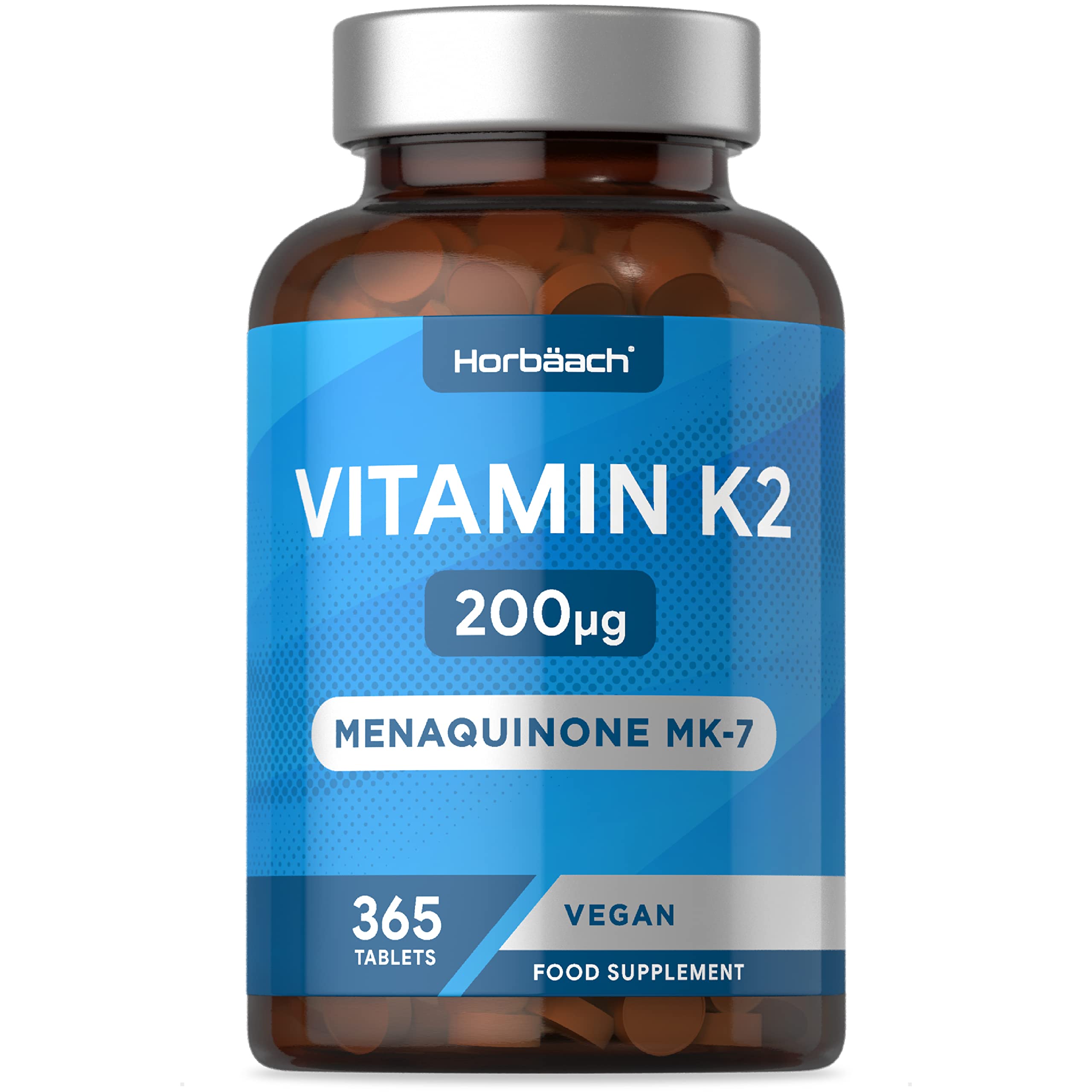 Vitamin K2 MK7 200ug | 365 Vegan Tablets | High Strength Menaquinone MK-7 Horbäach buy supplements canada