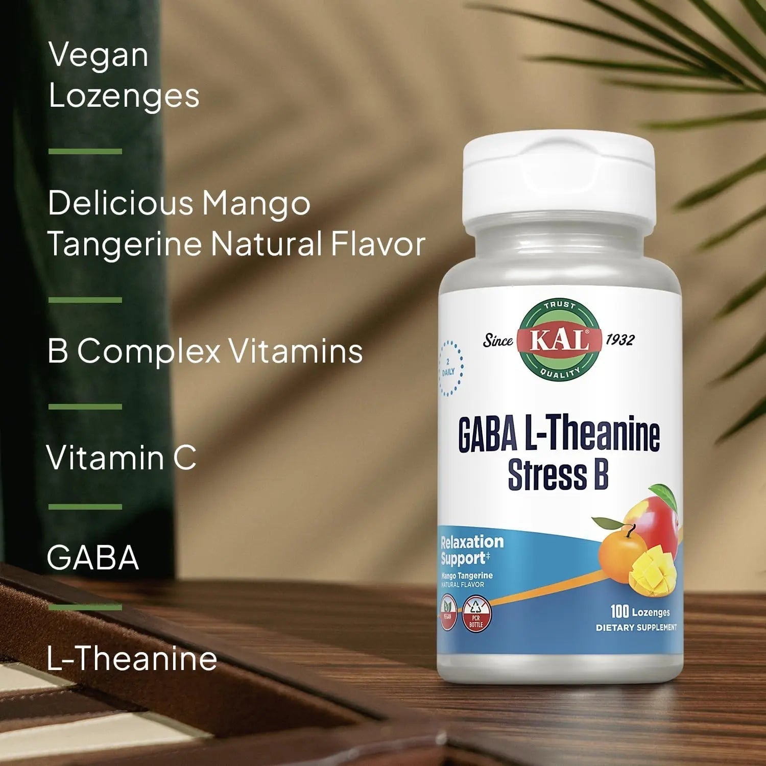 KAL GABA L-Theanine Stress B Lozenge, B Complex Vitamin Supplement, Healthy Relaxation, Mood & Focus Support KAL buy supplements canada