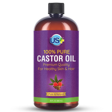 Us+ 20oz 100% Pure Castor Oil - Cold-pressed, Unrefined, Hexane-free - USP Grade - Premium Quality Us+ buy supplements canada