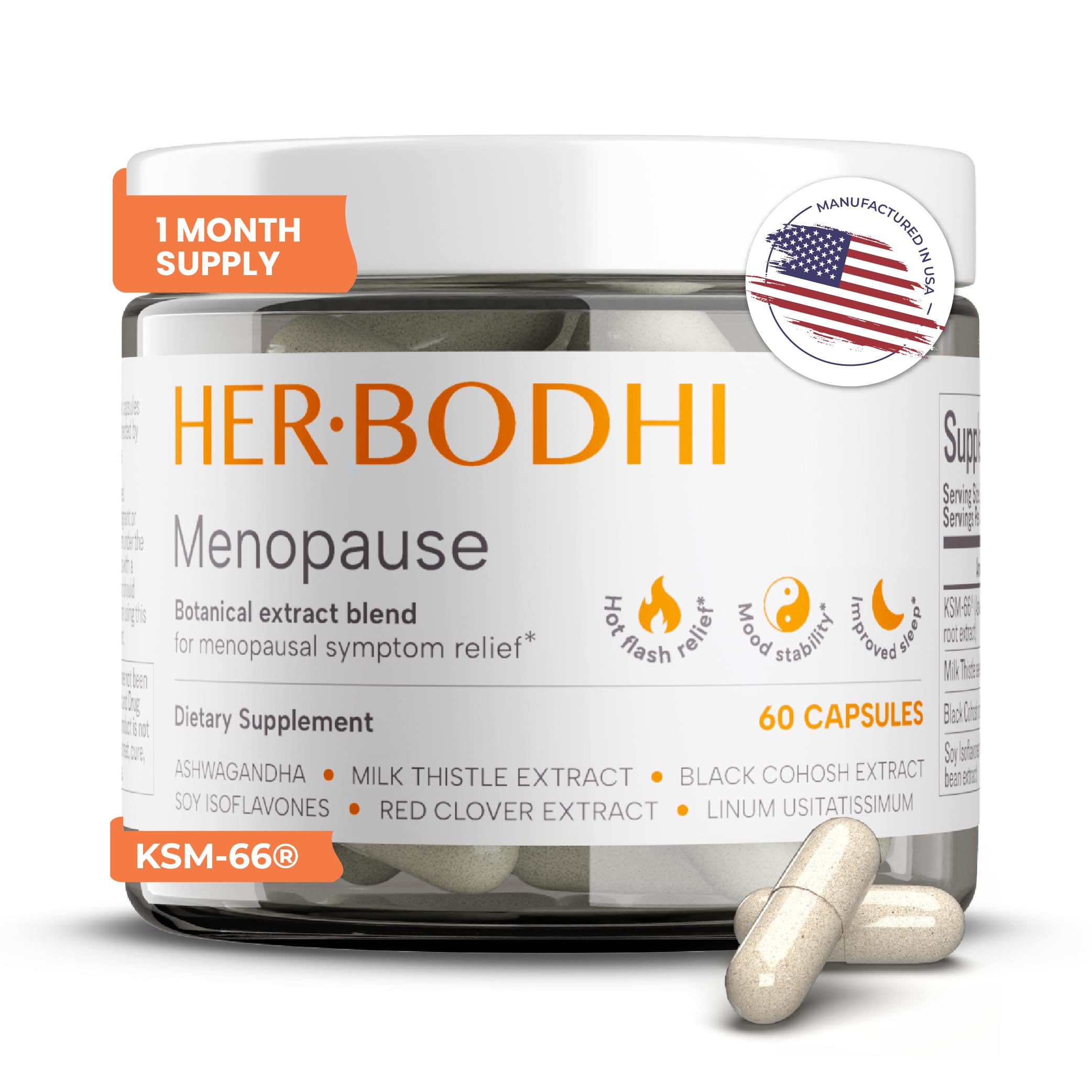 Her Bodhi Meno- Menopause Hormonal Balance for Women, Estrogen Soy Isoflavones Menopause Supplement for Women | with Ashwagandha & Black Cohosh | Hot Flashes Menopause Relief (60 Capsules) Her Bodhi buy supplements canada