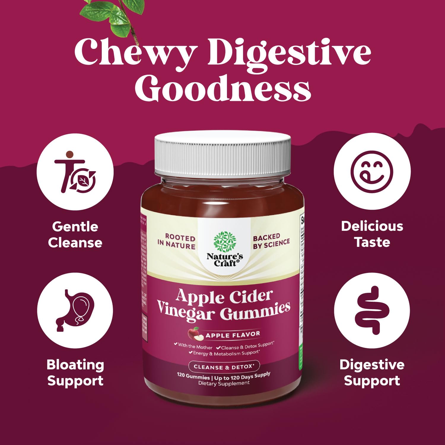 ACV Apple Cider Vinegar Gummies - Natural Energy Supplement ACV with Mother Bio Sense buy supplements canada