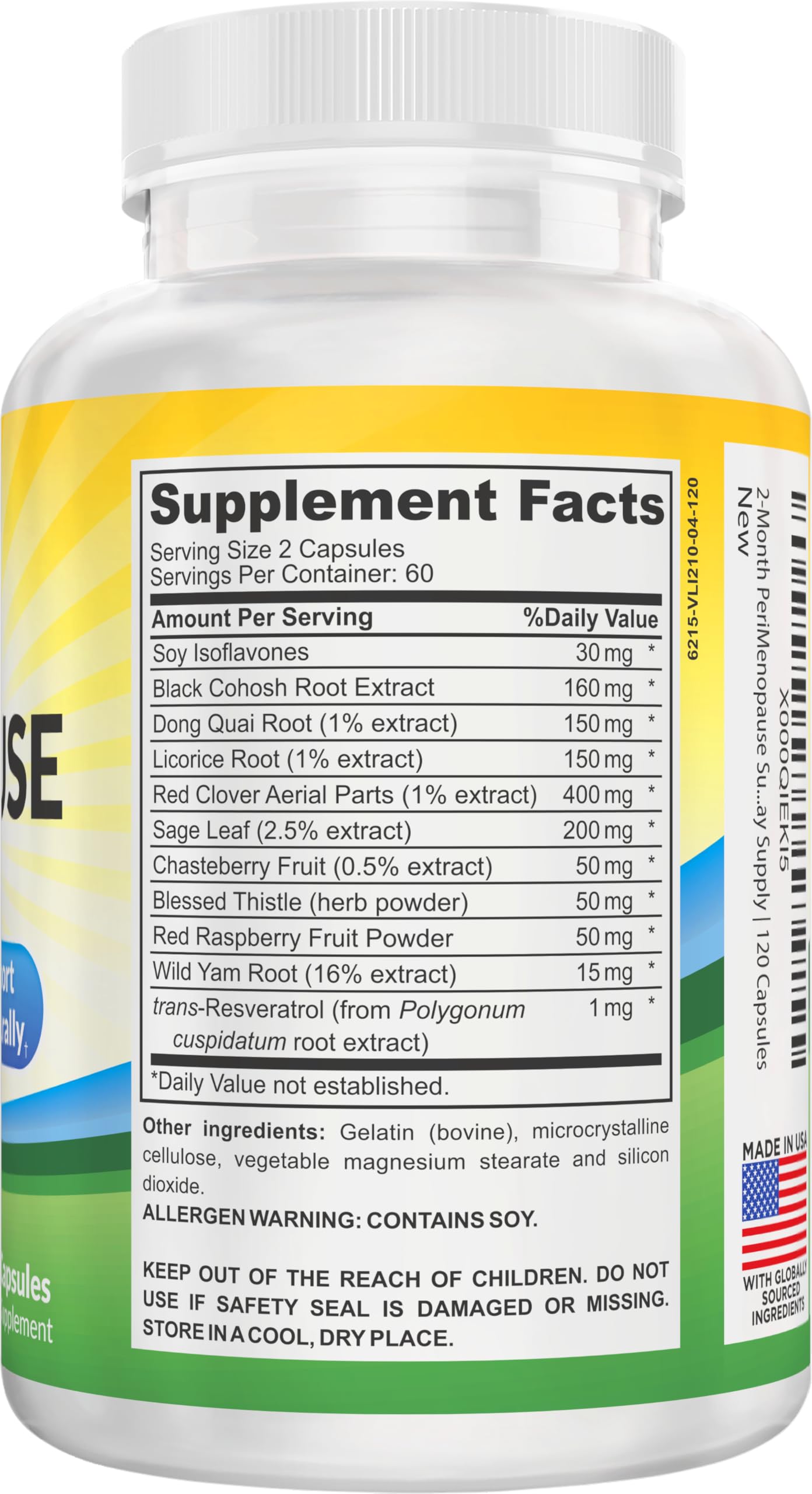 Perimenopause Support (2-Month) Supplement Blend | Women's Health & Hormone Support with 11 Herbs & Extracts | Female Hormonal Balance Supplements | 60-Day Bulk Supply | 120 Capsules Elevate Recovery Supplements buy supplements canada