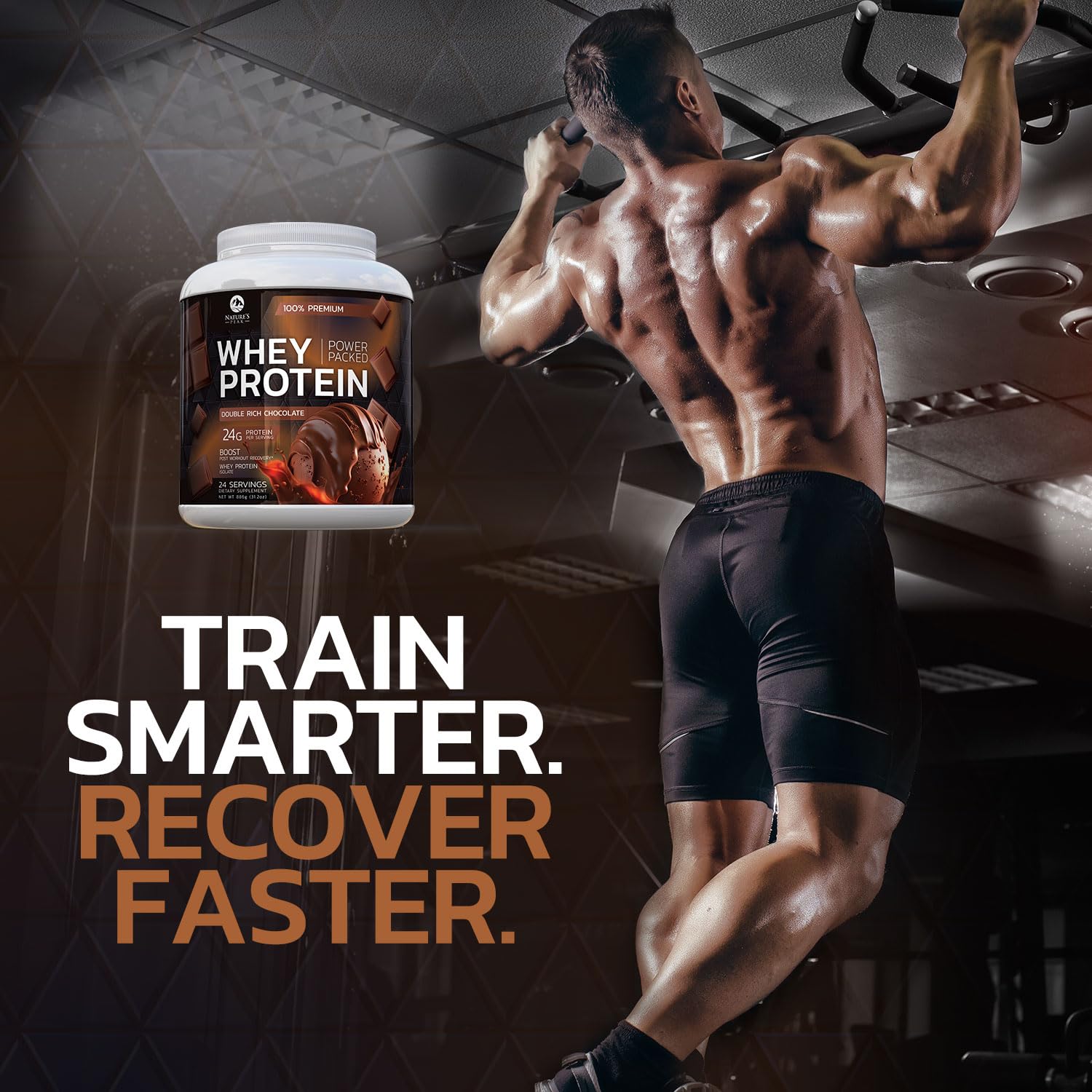 Nature's Premium 100% Whey Protein Powder, 24g of Protein, Double Rich Chocolate Nature's Peak buy supplements canada