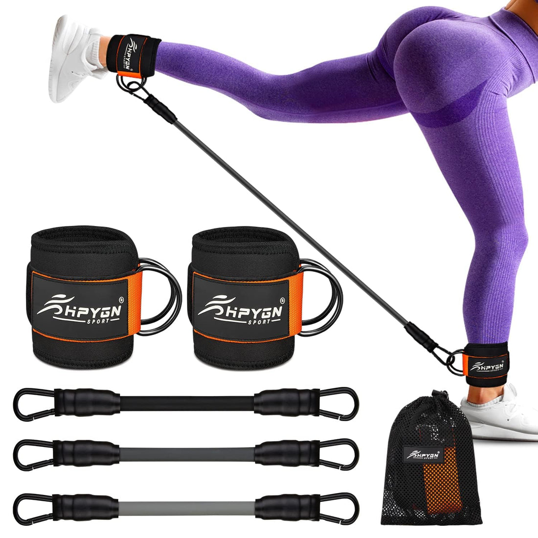 Ankle Resistance Bands with Cuffs for Leg and Glute Training - Exercise Equipment HPYGN buy supplements canada