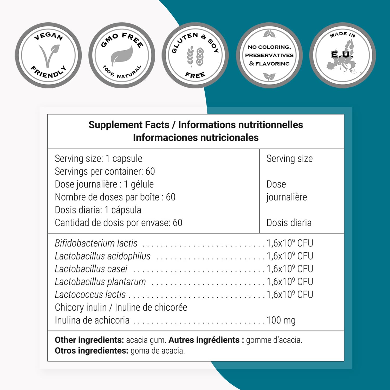 Supersmart - Probio Forte 8 Billion CFU per Capsule (Advanced Formula) - Daily Probiotics Supplement for Women & Men | Non-GMO & Gluten-Free - 60 DR Caps Supersmart buy supplements canada