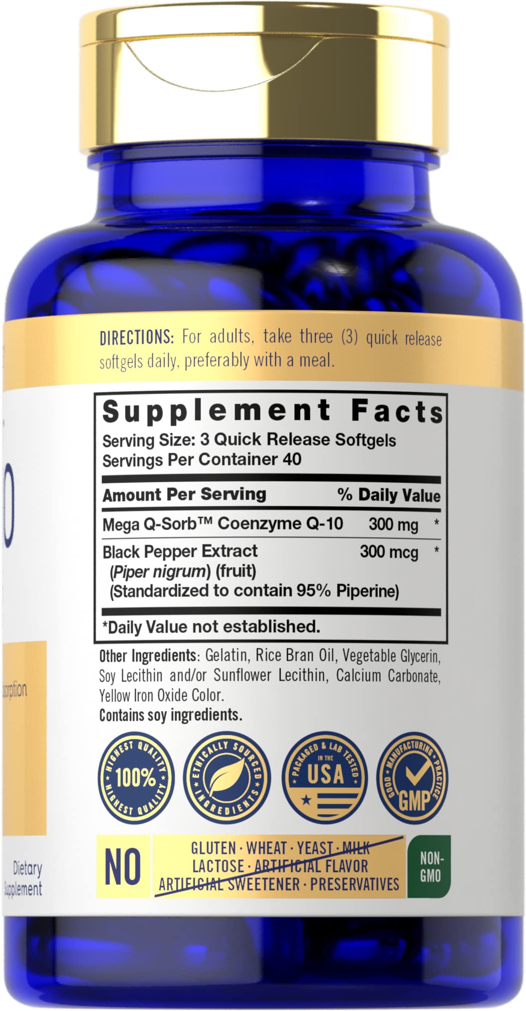 Carlyle CoQ10 300mg | 120 Softgels | Mega Q-Sorb Coenzyme Q-10 | with Black Pepper Carlyle buy supplements canada