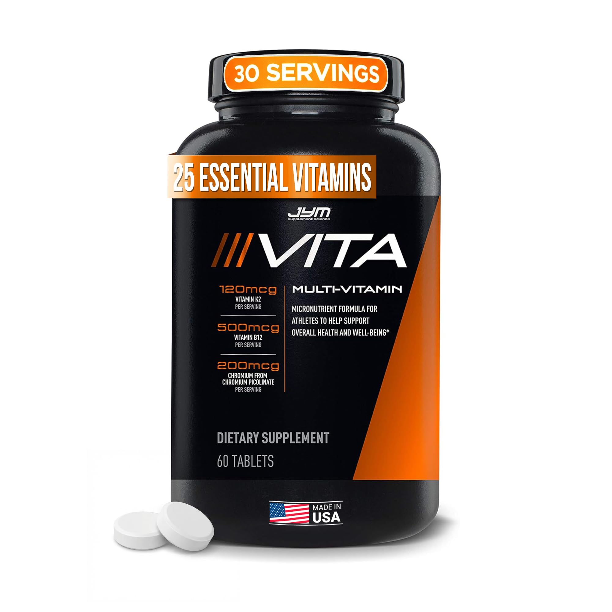 JYM Supplement Science Vita JYM Sports Multivitamin & Mineral Support, Vitamin A, C, B6, B12, E, K, Boron, Biotin, Potassium 60 Tablets JYM Supplement Science buy supplements canada