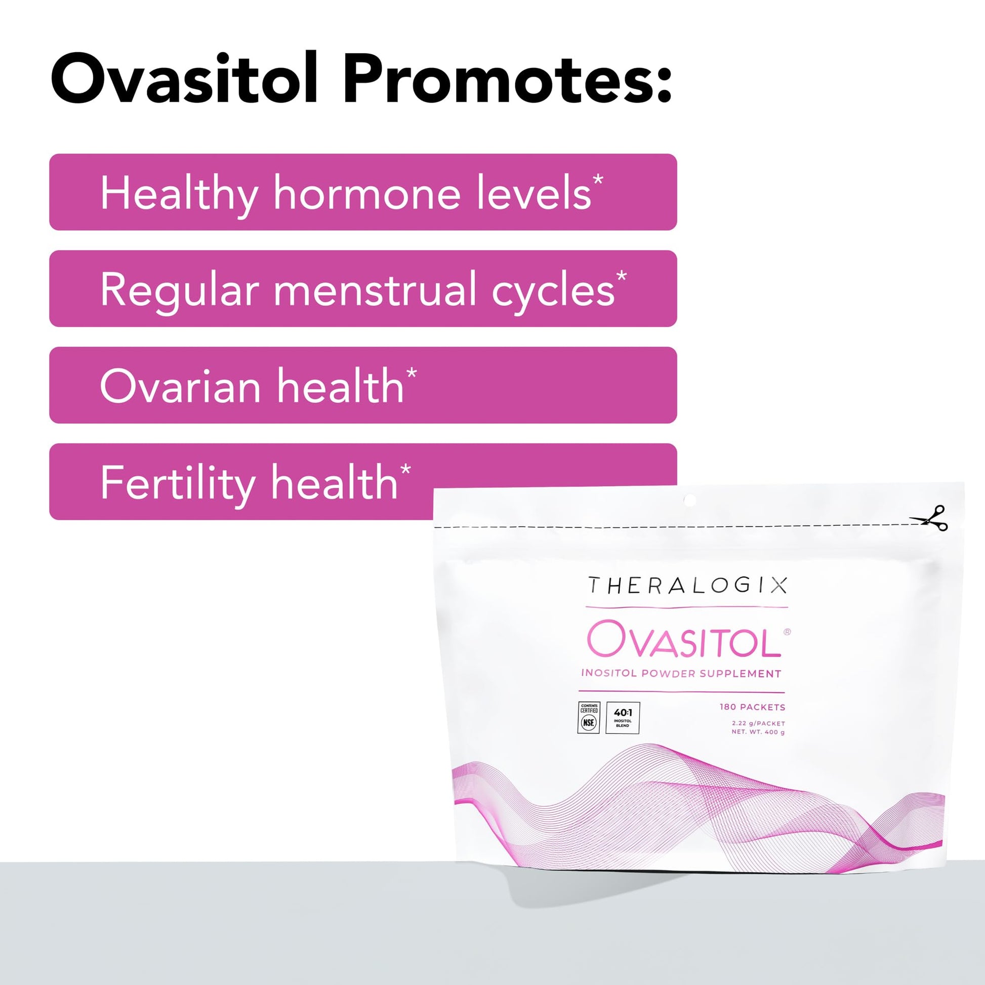 Theralogix Ovasitol Inositol Powder Packets - 90-Day Supply - Myo-Inositol & D-Chiro Inositol for Hormone Balance & Ovarian Function Support Theralogix buy supplements canada