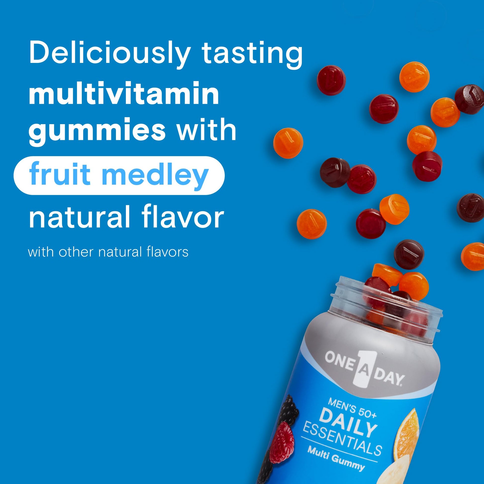 One A Day Men’s 50+ Daily Essentials Multivitamin Gummies, Multivitamin for Men Over 50, Fruit Medley Flavor, 120 Gummies ONE A DAY buy supplements canada