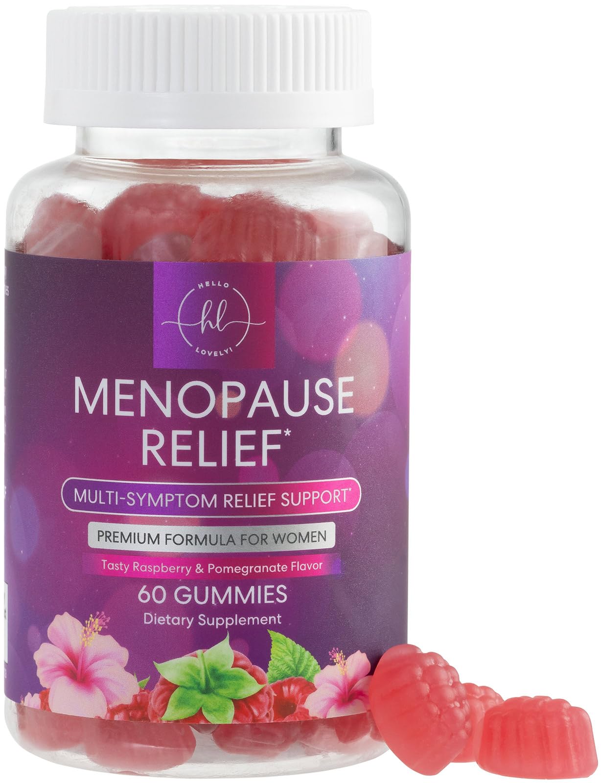 Menopause Supplements for Women - Complete Natural Mild Hot Flashes & Night Sweats Support, Multi Benefit Menopause Relief Gummy, Support for Balance & Energy, Gluten-Free & Non-GMO - 60 Gummies Hello Lovely! buy supplements canada