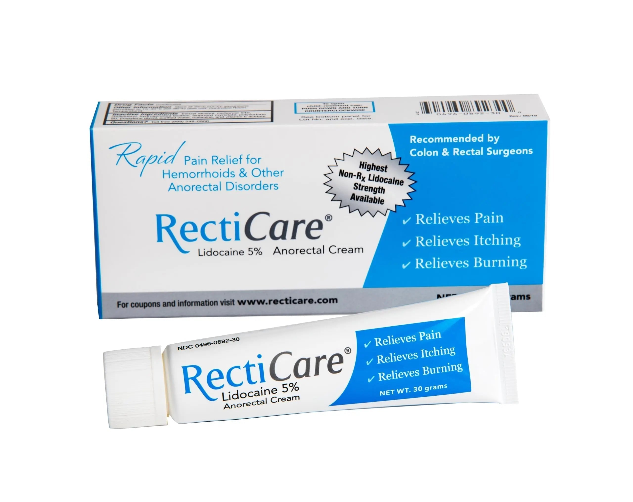 Recticare Anorectal Lidocaine 5% Cream: Topical Numbing Cream for Treatment of Hemorrhoids & Other Anorectal Disorders - 30g Tube Recticare buy supplements canada
