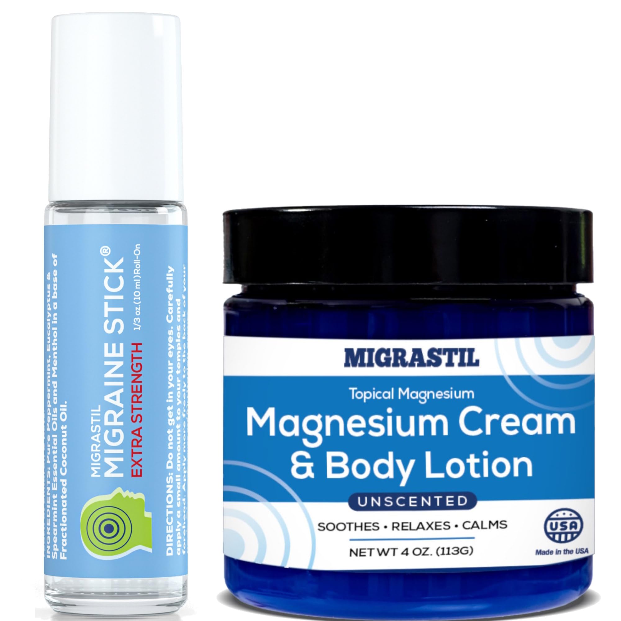 Basic Vigor Migrastil Extra Strength Migraine Stick & Topical Magnesium Cream Bundle Basic Vigor buy supplements canada