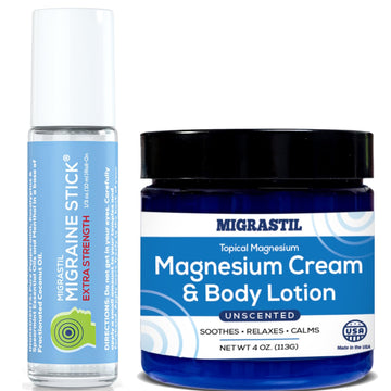 Basic Vigor Migrastil Extra Strength Migraine Stick & Topical Magnesium Cream Bundle Basic Vigor buy supplements canada