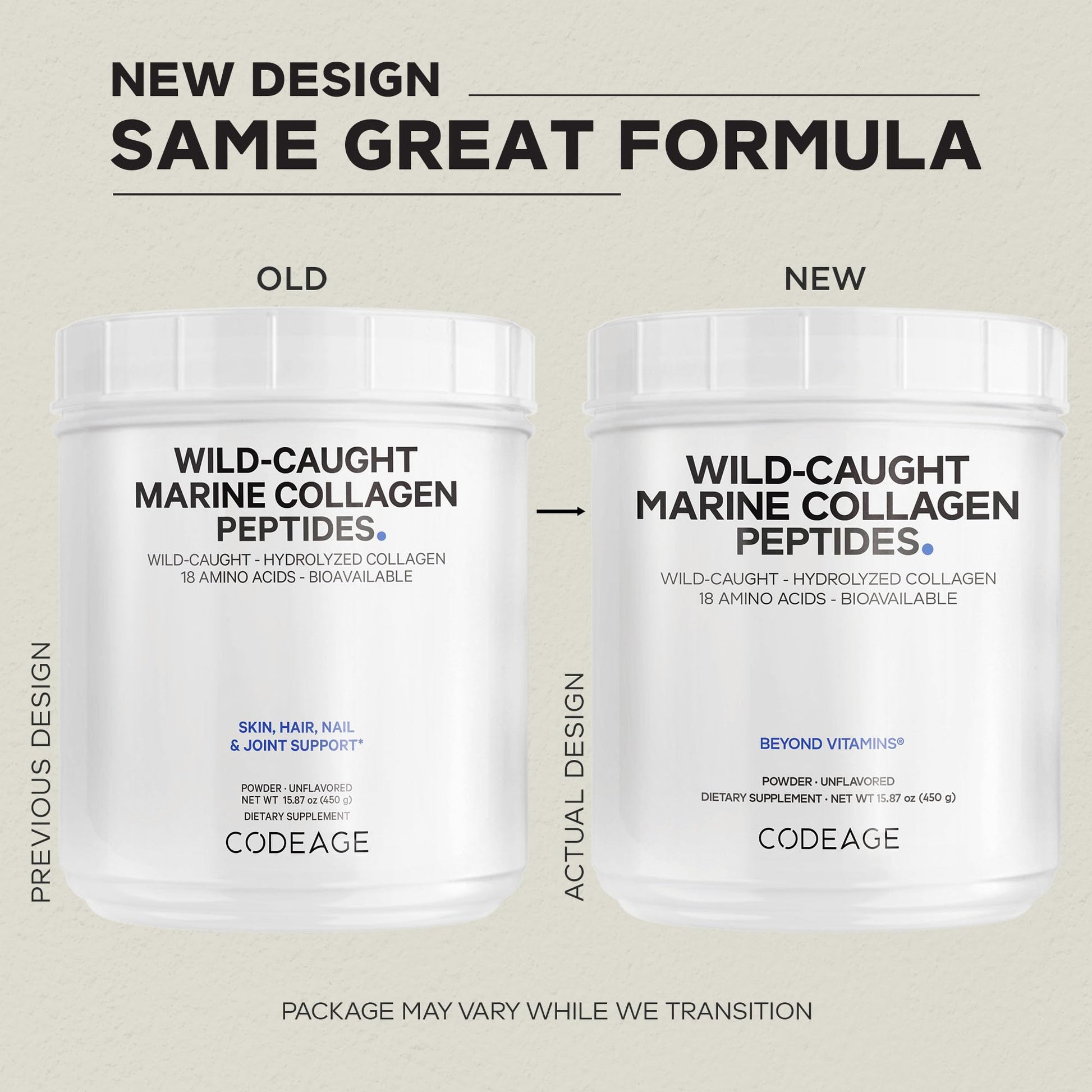Codeage Marine Collagen Powder - Wild-Caught Hydrolyzed Fish Collagen Peptides - Type 1 & 3 Collagen Protein Supplement - Amino Acids for Skin, Hair, Nails - Paleo Friendly, Non-GMO, 15.87 Ounces Codeage buy supplements canada