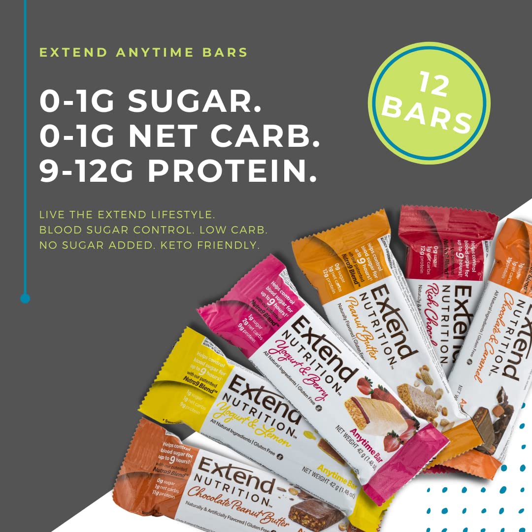 Extend Nutrition Diabetic Snacks for Sugar Control, Low Carb, Low Sugar, Low Calorie Snacks Extend Bar buy supplements canada
