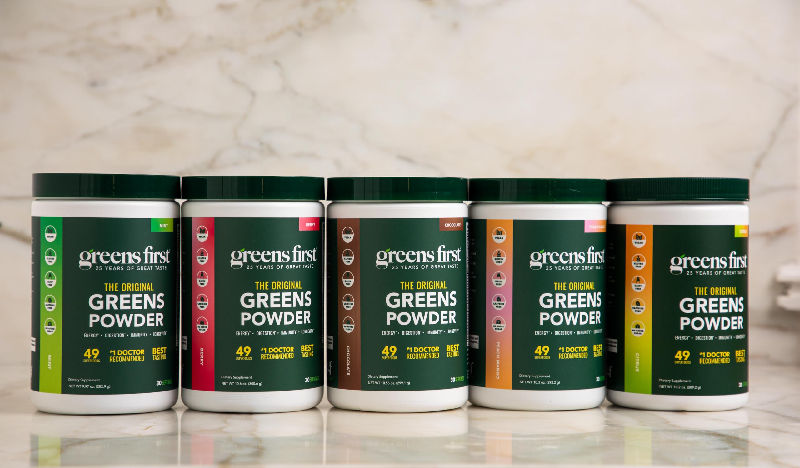 Greens First Original Greens Powder - 49 Superfoods - Organic Fruits & Veggies - Prebiotics, Probiotics & Digestive Enzymes - Antioxidant Smoothie - Dairy Free, Vegan & Non-GMO (Mint, 30 Servings) Greens First buy supplements canada