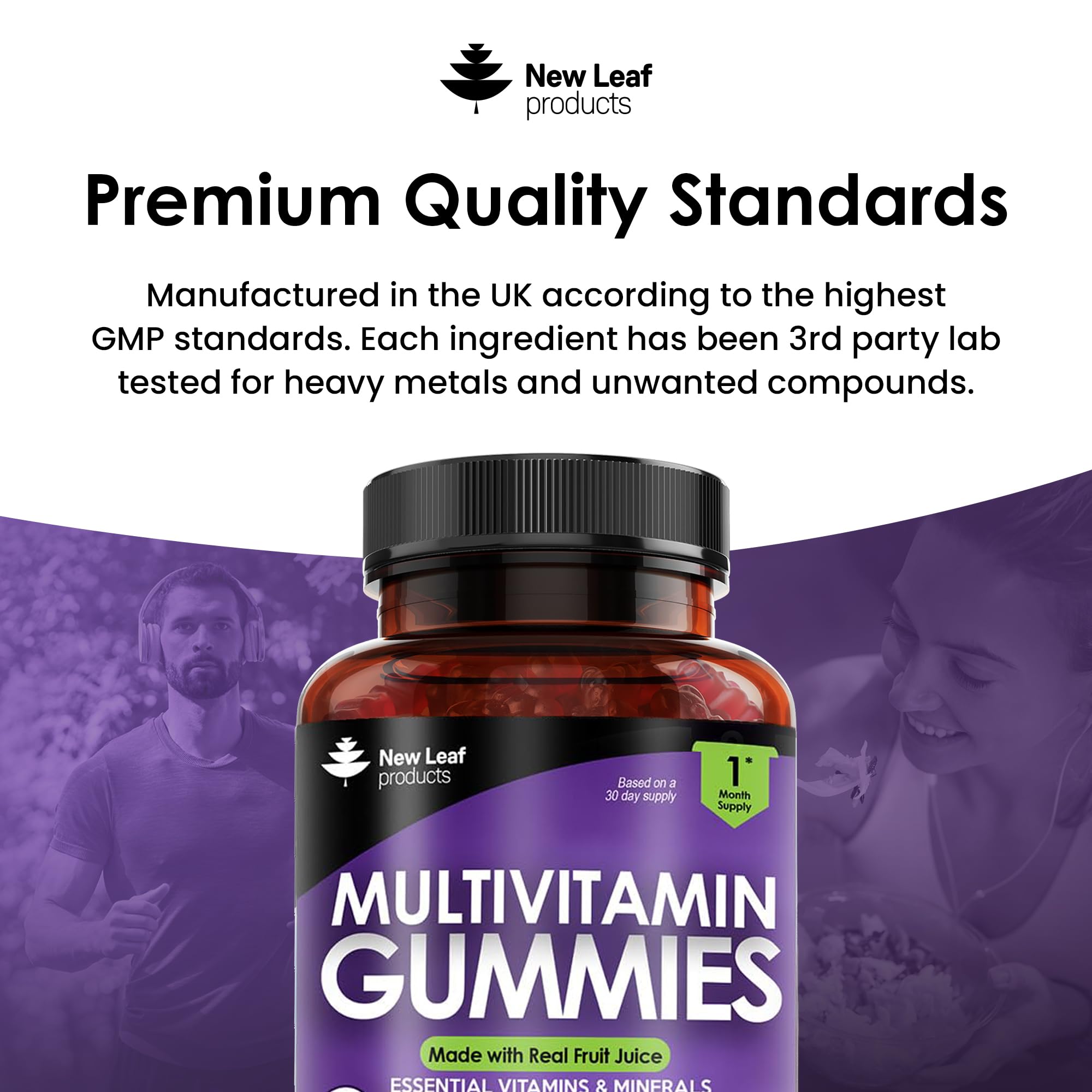 Multivitamin Gummies High Strength for Men Women - Vegetarian +14 Essential Vitamins NEW LEAF PRODUCTS buy supplements canada