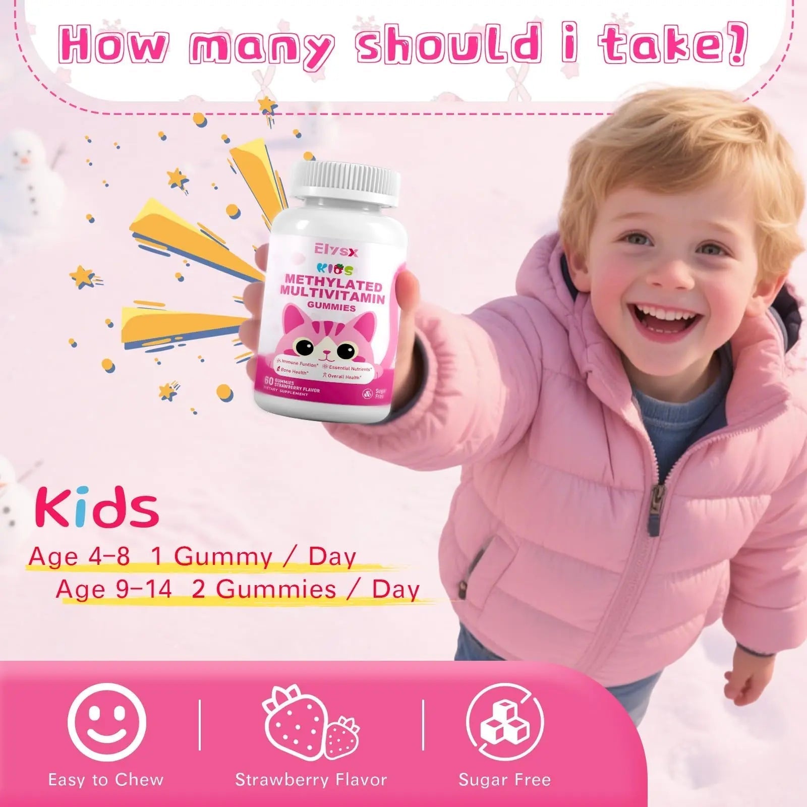 Elysx Kids Methylated Multivitamin Chewable & Liposomal Magnesium Glycinate 400mg Gummies, Immune & Brain, Muscle & Relax Elysx buy supplements canada