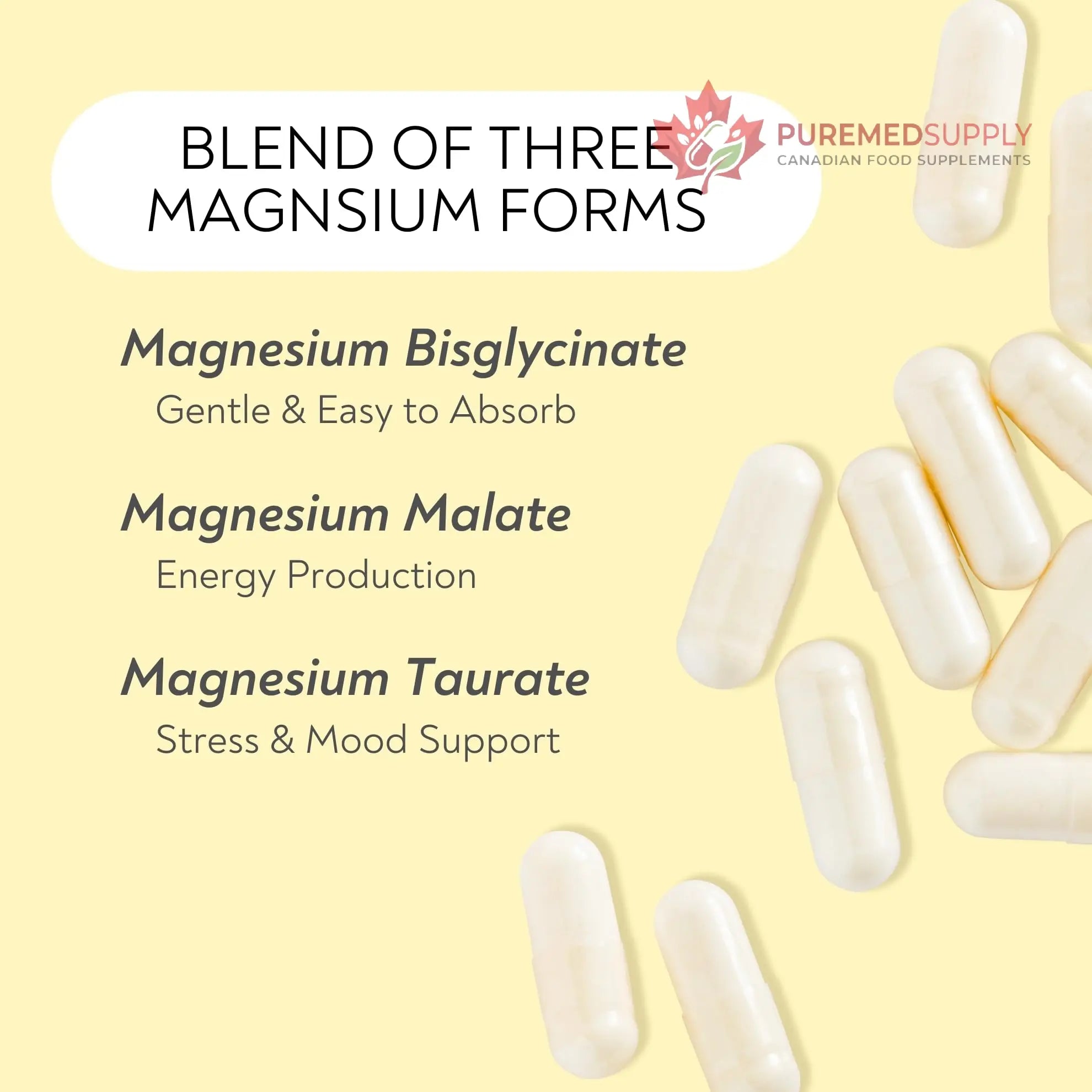 Magnesium Complex - Lifted Naturals Magnesium Supplement w/Bisglycinate, Malate, Taurate - 120 Capsules - Bioavailable Magnesium Formula for Mood, Sleep, Energy Support* Lifted Naturals buy supplements canada