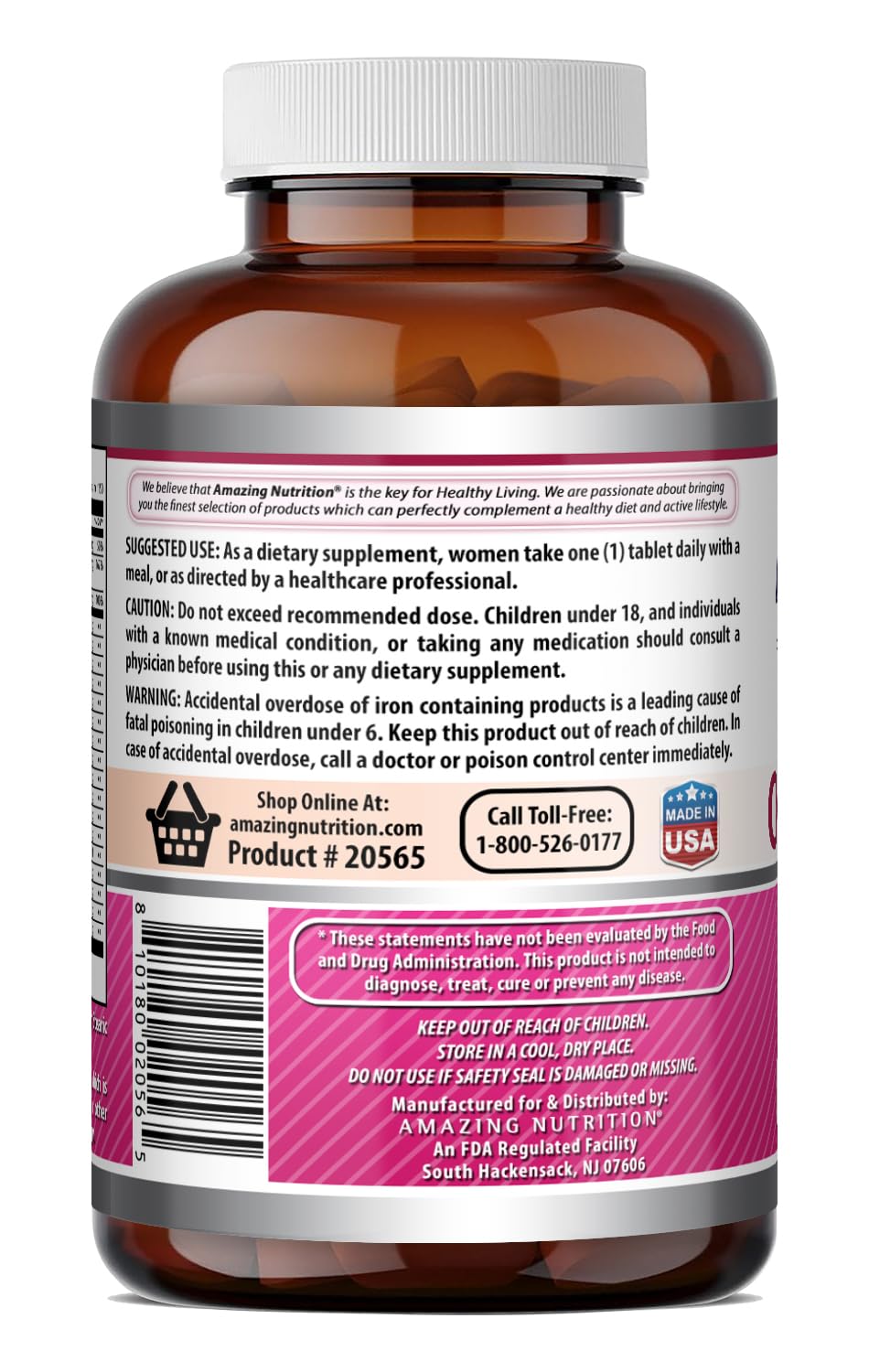 Amazing Formulas Women's One Multivitamin | Food Based | 150 Tablets, 5 Month Supply | Complete Blend of 40 Vitamins, Minerals & Probiotics Supplements | Non-GMO | Gluten-Free | Made in USA Amazing Nutrition buy supplements canada