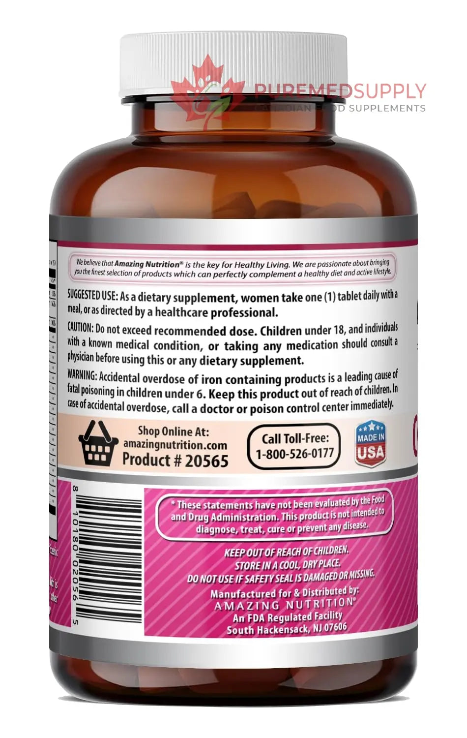 Amazing Formulas Women's One Multivitamin | Food Based | 150 Tablets, 5 Month Supply | Complete Blend of 40 Vitamins, Minerals & Probiotics Supplements | Non-GMO | Gluten-Free | Made in USA Amazing Nutrition buy supplements canada