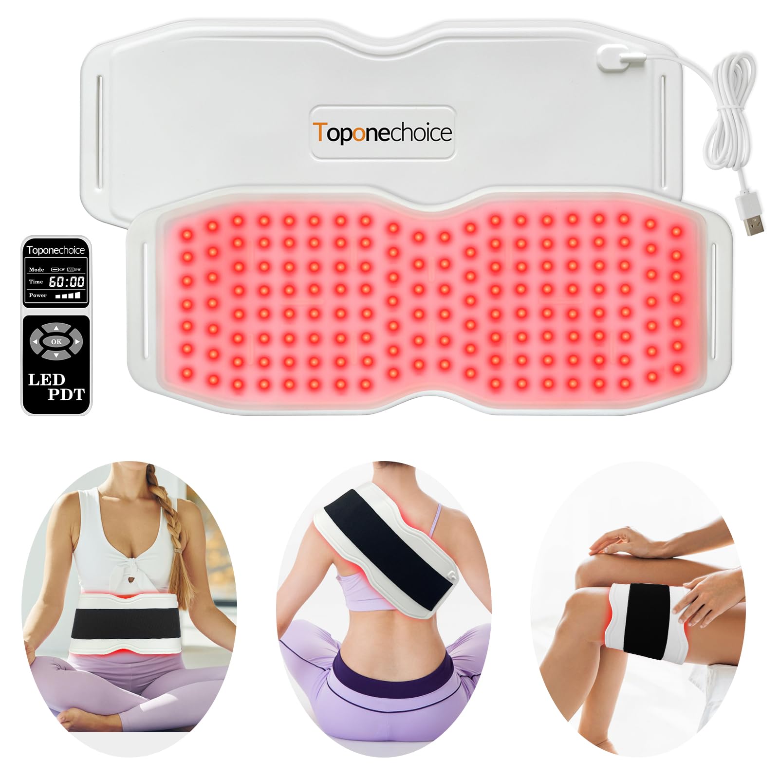Toponechoice Red Light Therapy Belt, 450pcs 660nm 850nm 940nm, Infrared Light Therapy Toponechoice buy supplements canada