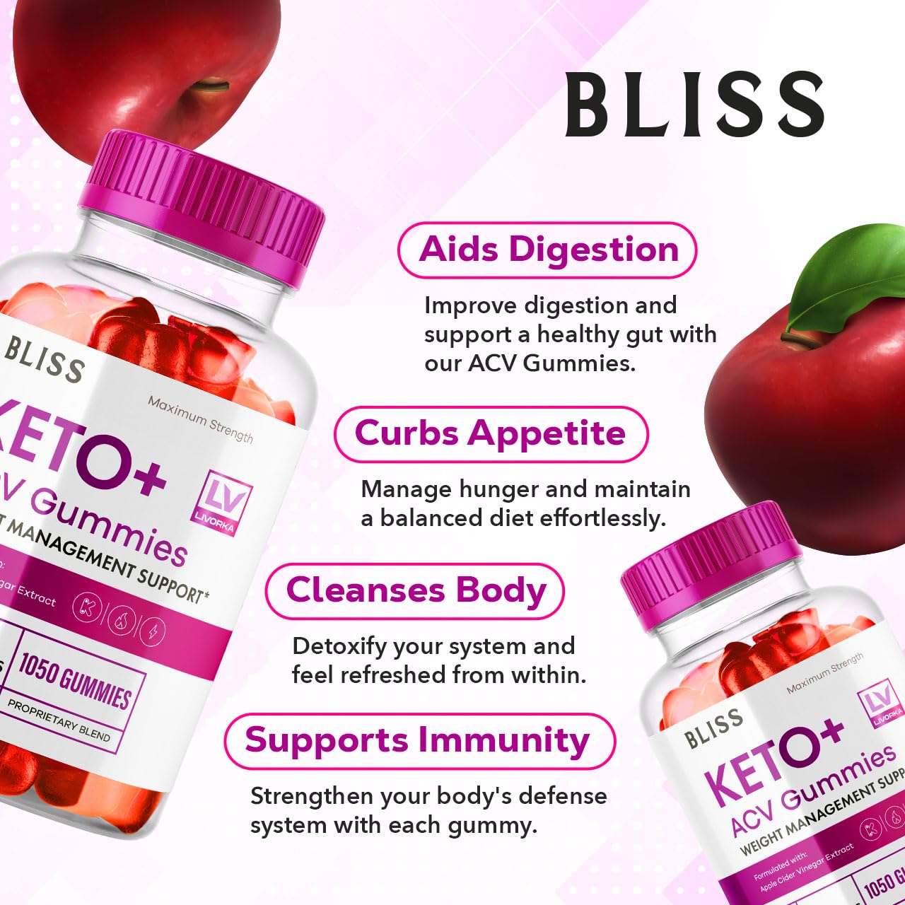 5 Pack - Bliss Keto ACV Gummies Advanced Weight Loss, Bliss ACV Active Gummies LIVORKA buy supplements canada