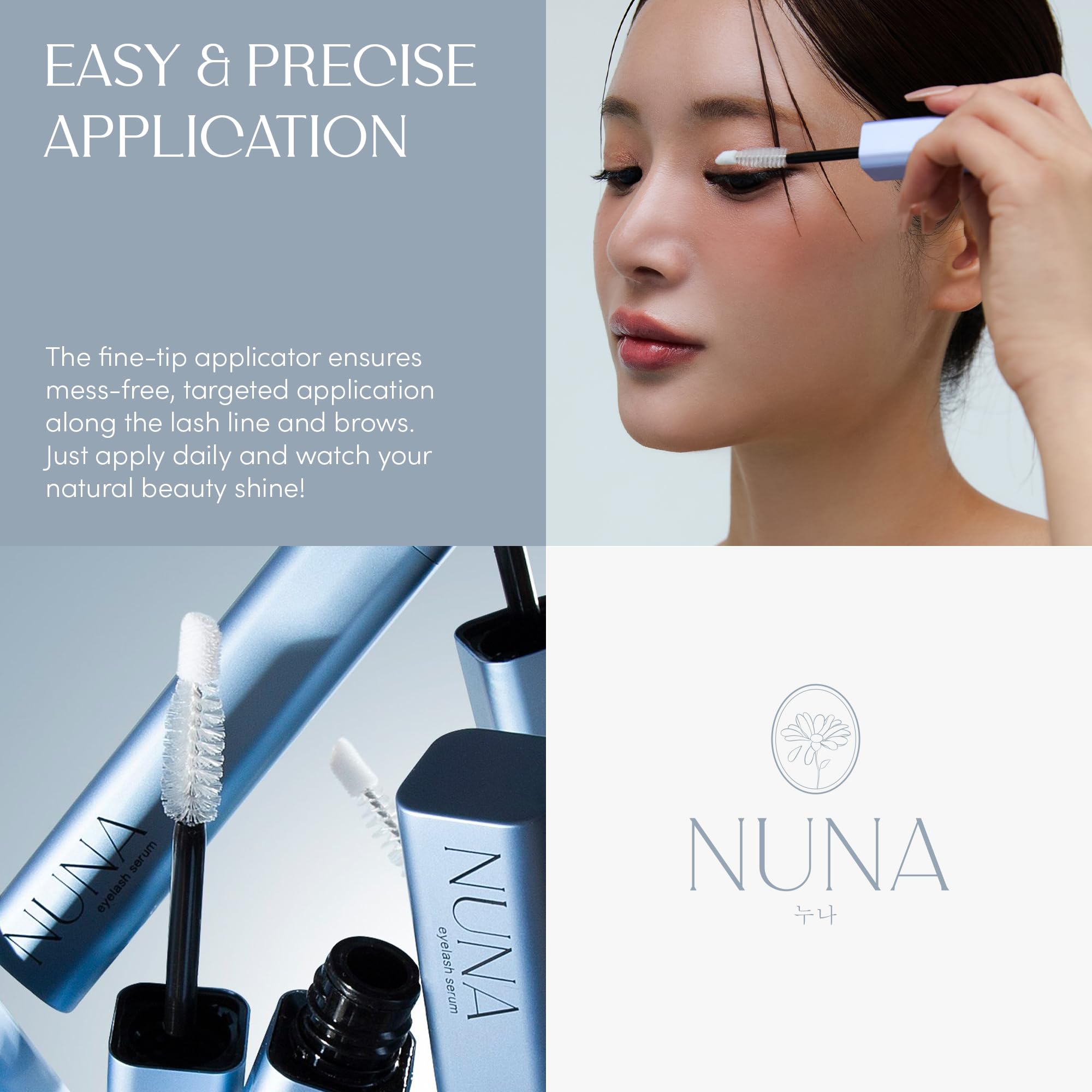 NUNA Eyelash Growth Support Serum 6ml – Eye Lash and Eyebrow Enhancing Serum for Women & Men with Biotin - Korean Multi Peptide & Natural Extracts NUNA buy supplements canada
